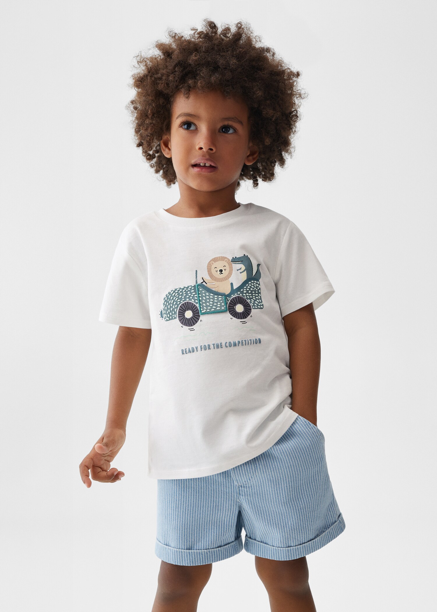Baumwoll-T-Shirt mit Motiv - Mittlere Ansicht