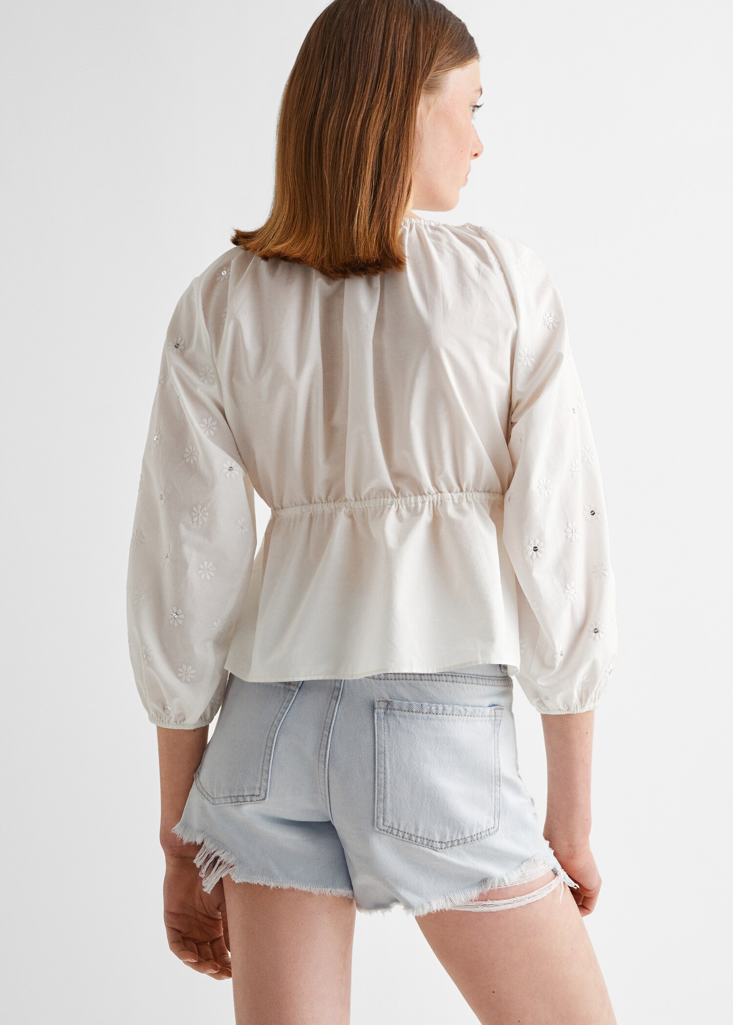 Puffed sleeves floral shirt - Reverse of the article
