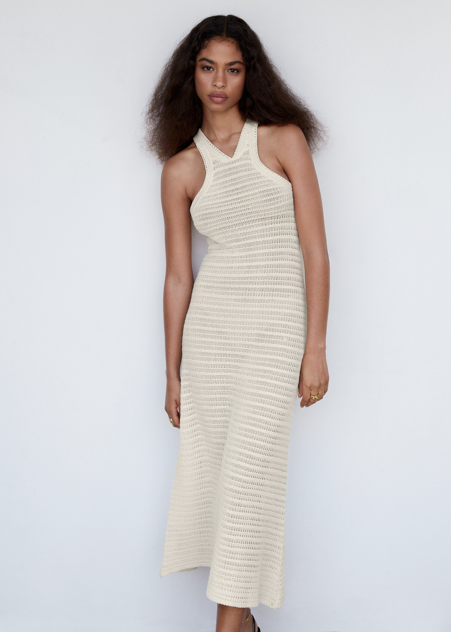 Halter-neck crochet dress - Medium plane