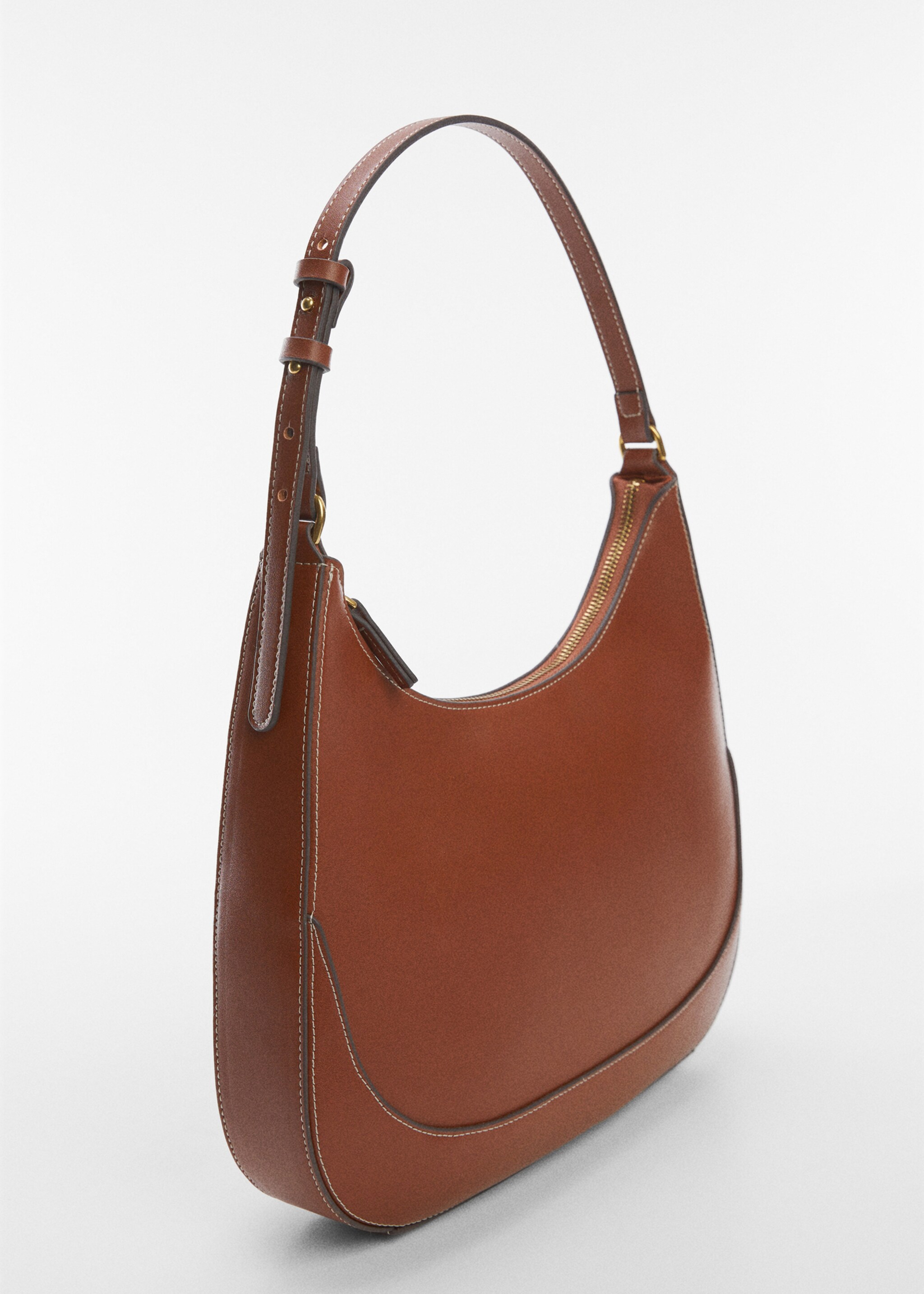 Schultertasche mit kurzem Henkel - Mittlere Ansicht, Mittelbraun. Ref: 57001039-00.