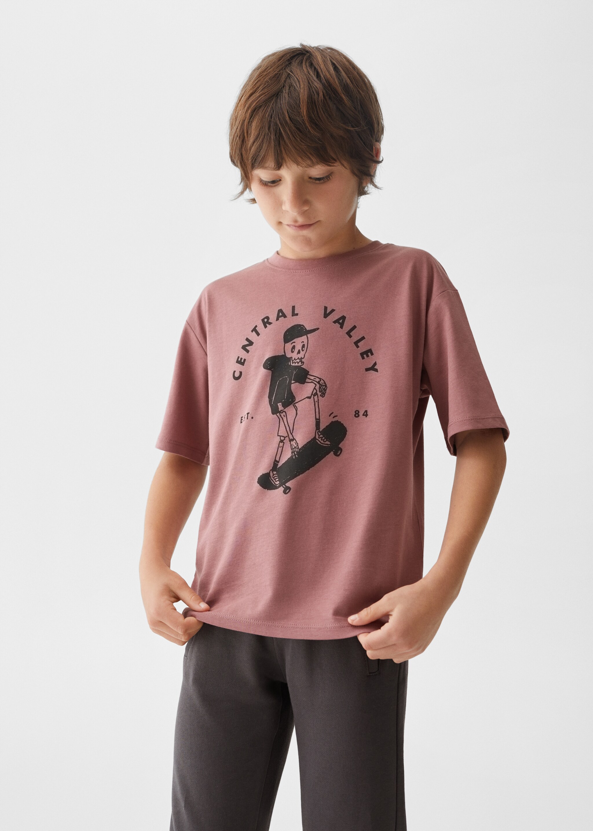 Cotton printed T-shirt - Medium plane, Cherry. Ref: 57001043-00.