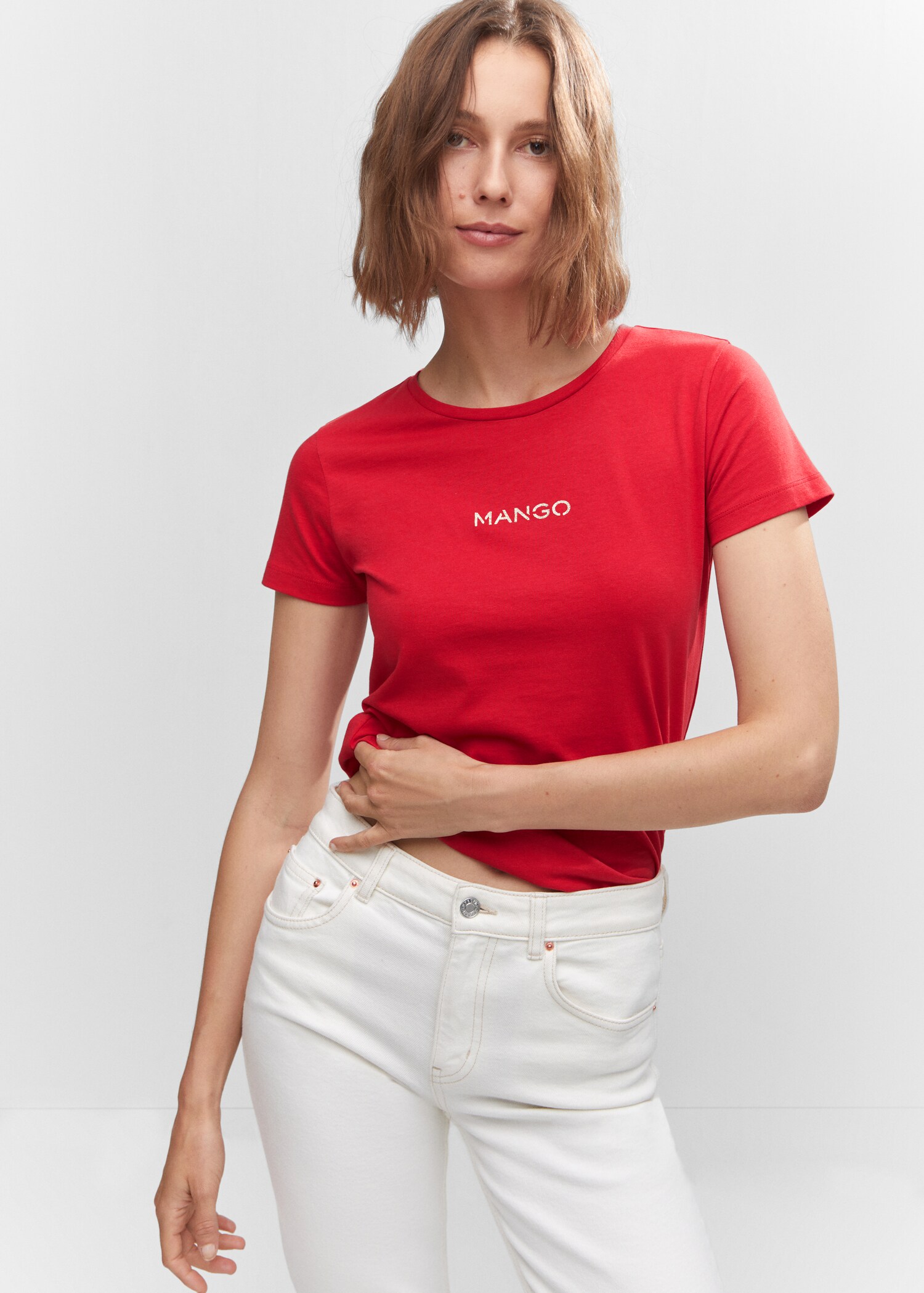 Metallic logo T-shirt - Medium plane