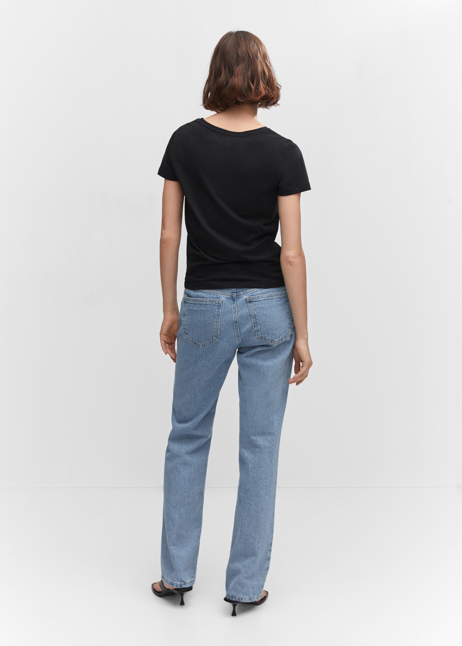 T-shirt met metallic logo - Achterkant van het artikel