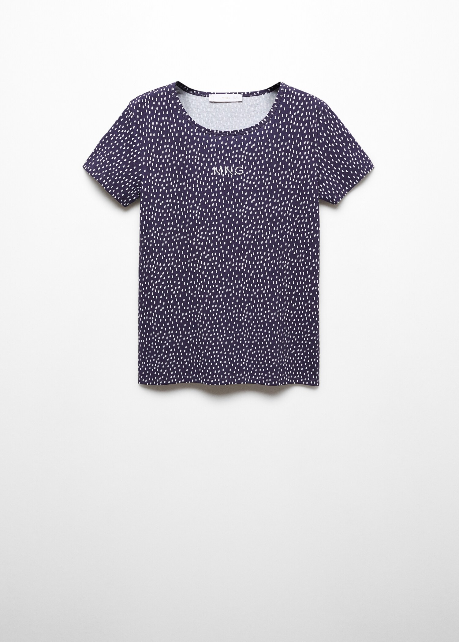 Gemustertes T-Shirt mit gesticktem Logo - Damen | MANGO OUTLET  