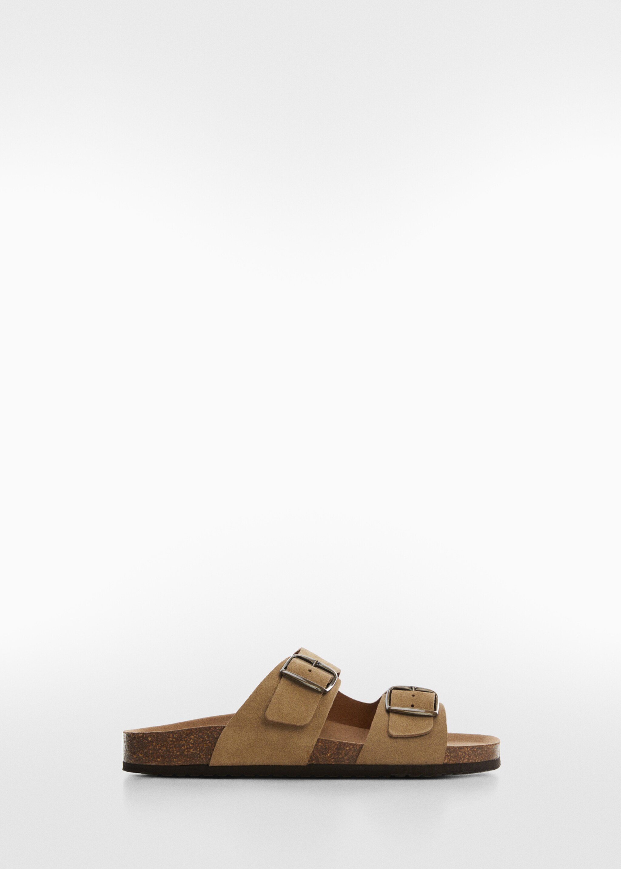 Split leather sandals with buckle - Article without model, Sand. Ref: 57001082-00.