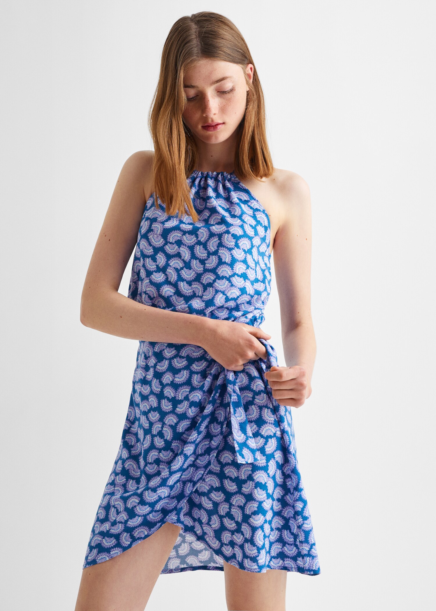 Print wrap dress - Medium plane