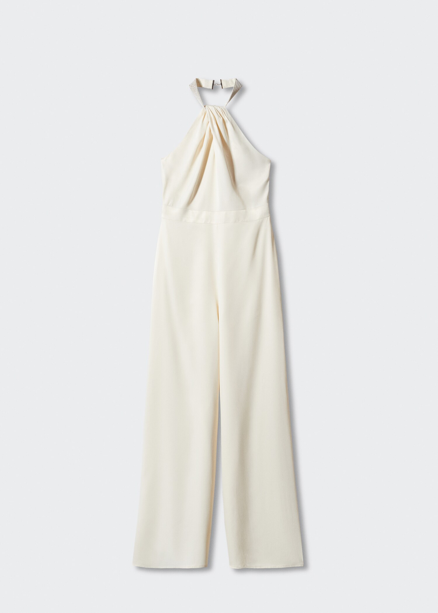 Halter-neck jumpsuit with metallic detail - Article without model
