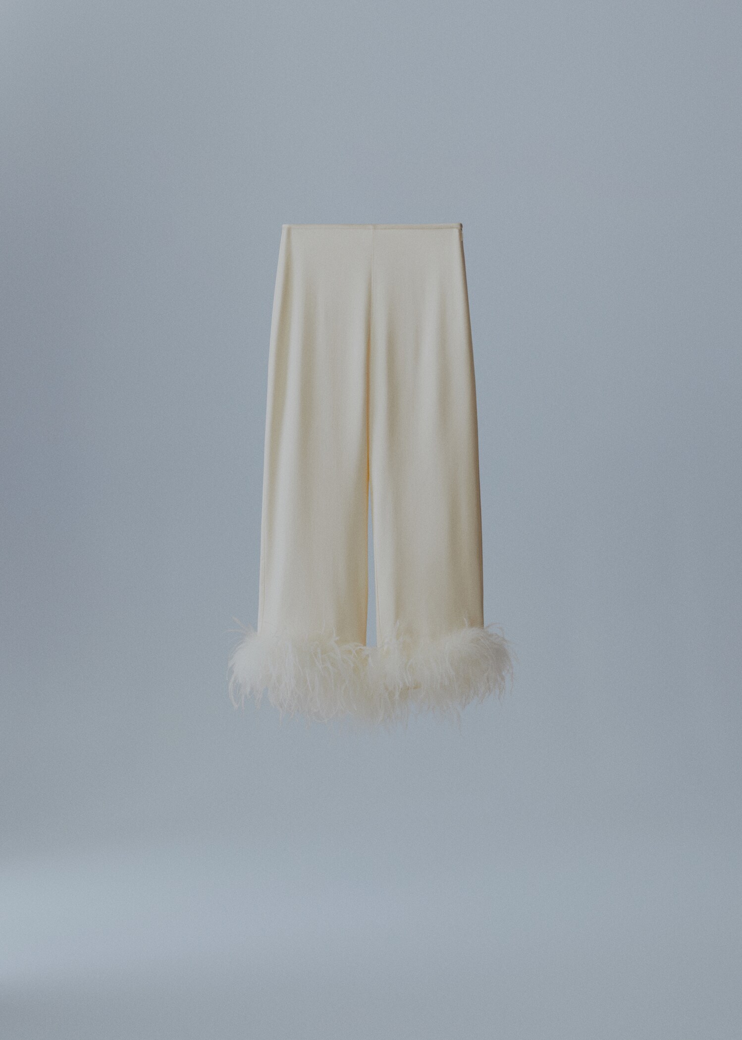 Satin trousers with feather detail - Article without model