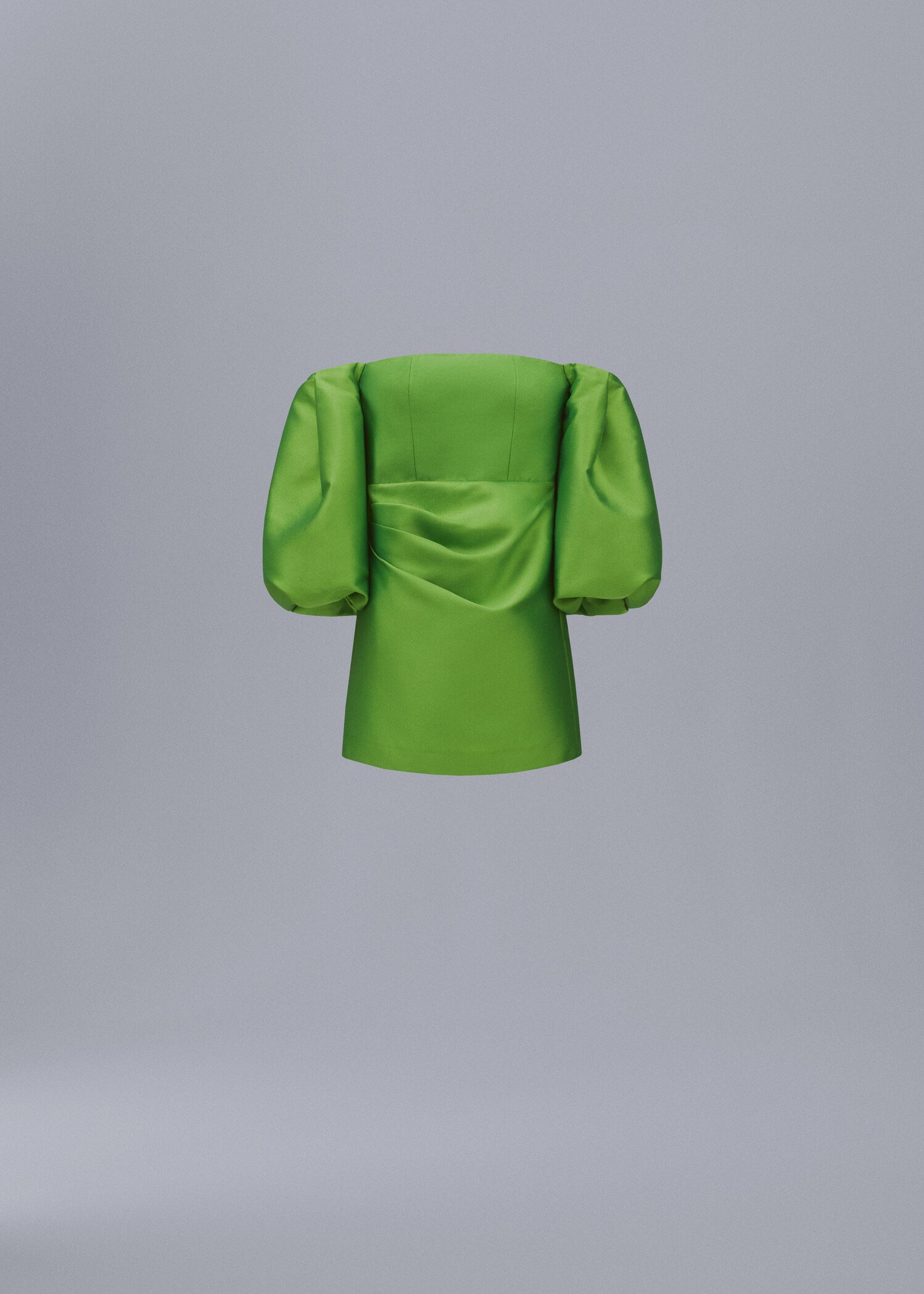 Satin dress with volume sleeves - Article without model