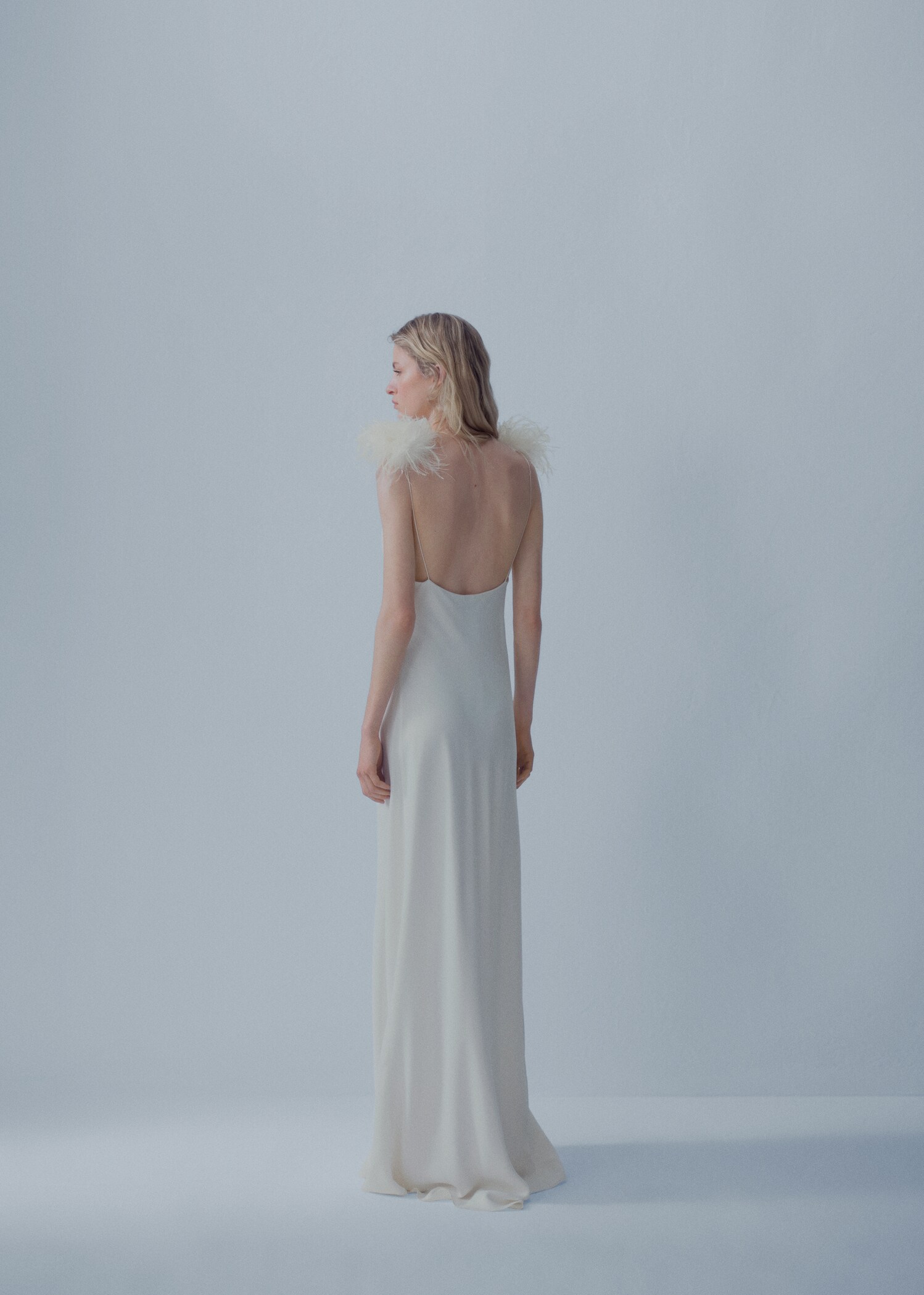 Slip dress with feather detail - Reverse of the article