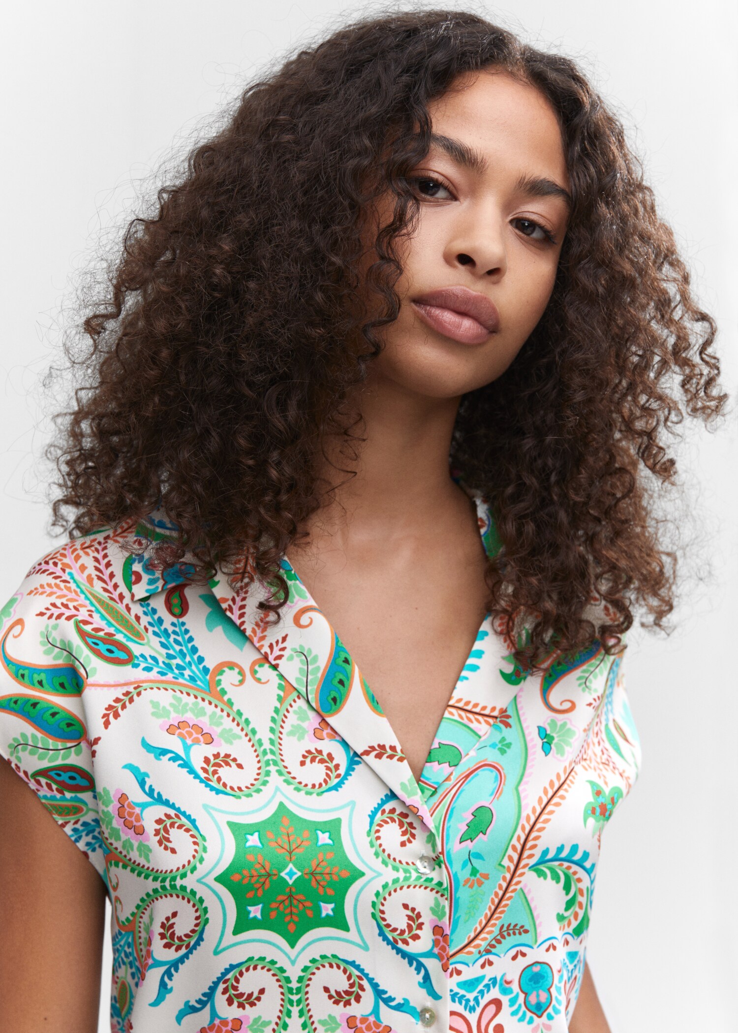 Satin print shirt - Details of the article 1