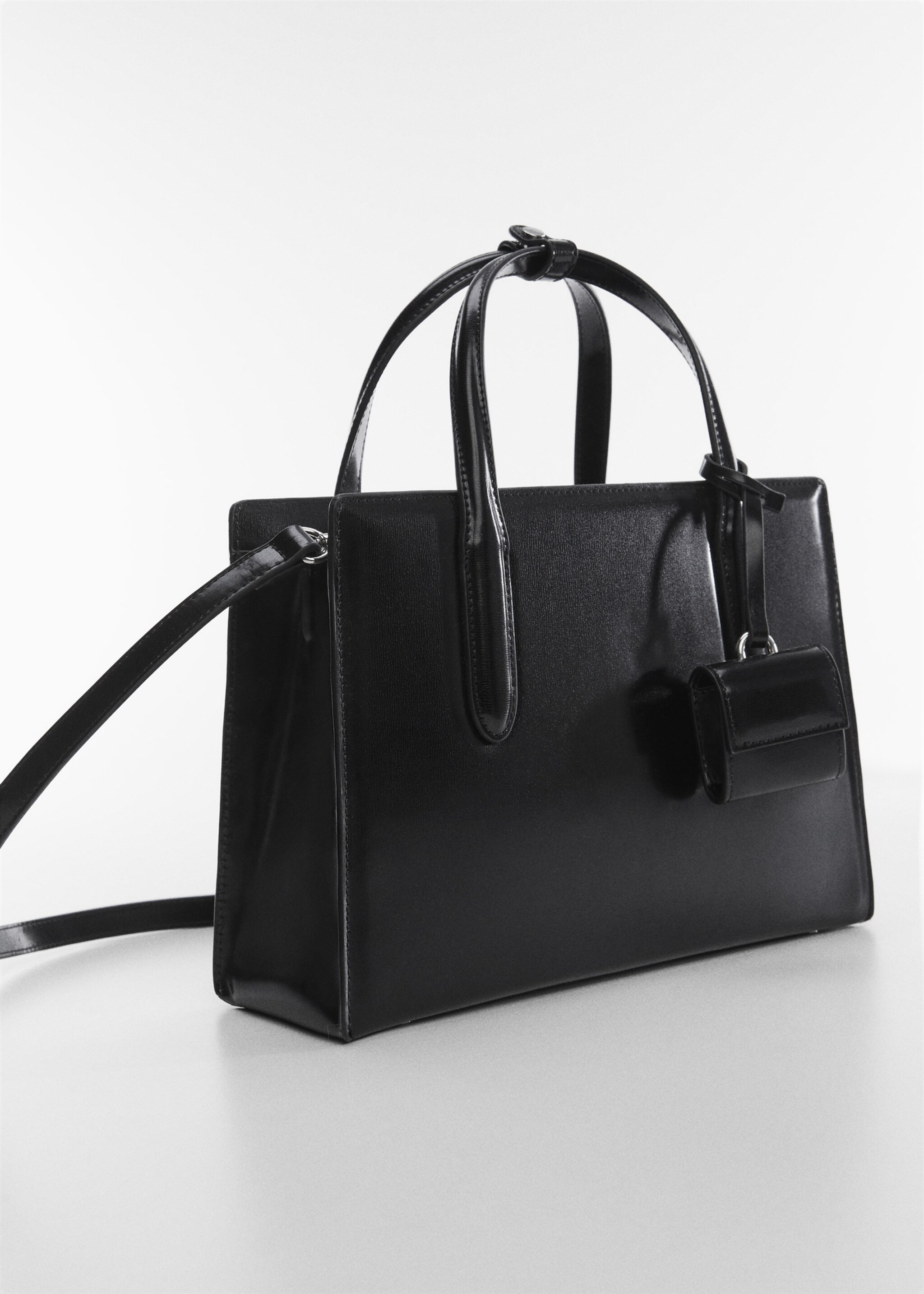 Saffiano-effect shopper bag - Medium plane, Black. Ref: 57002518-00.