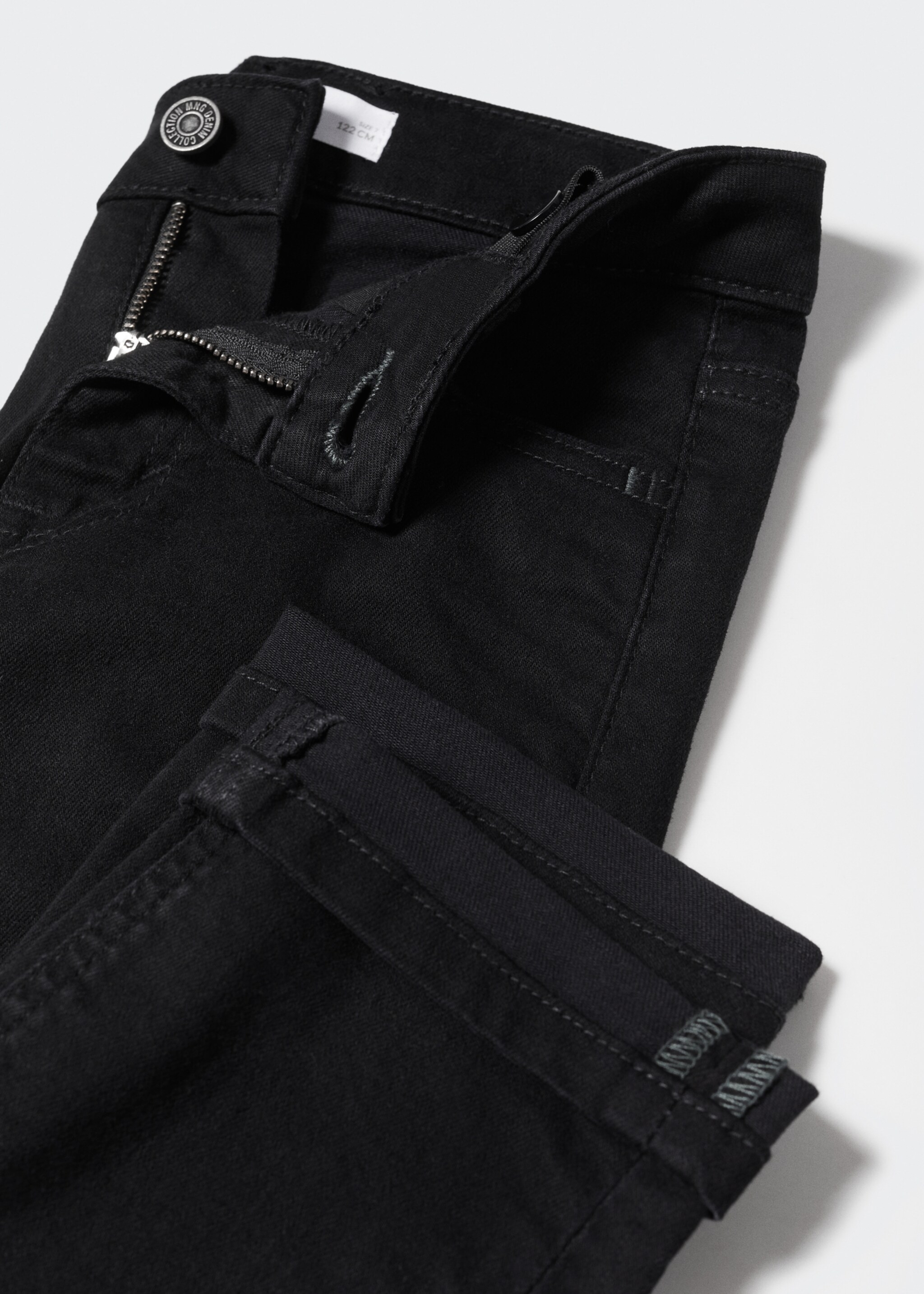 Regular-fit jeans - Details of the article 8, Black denim. Ref: 57002520-00.