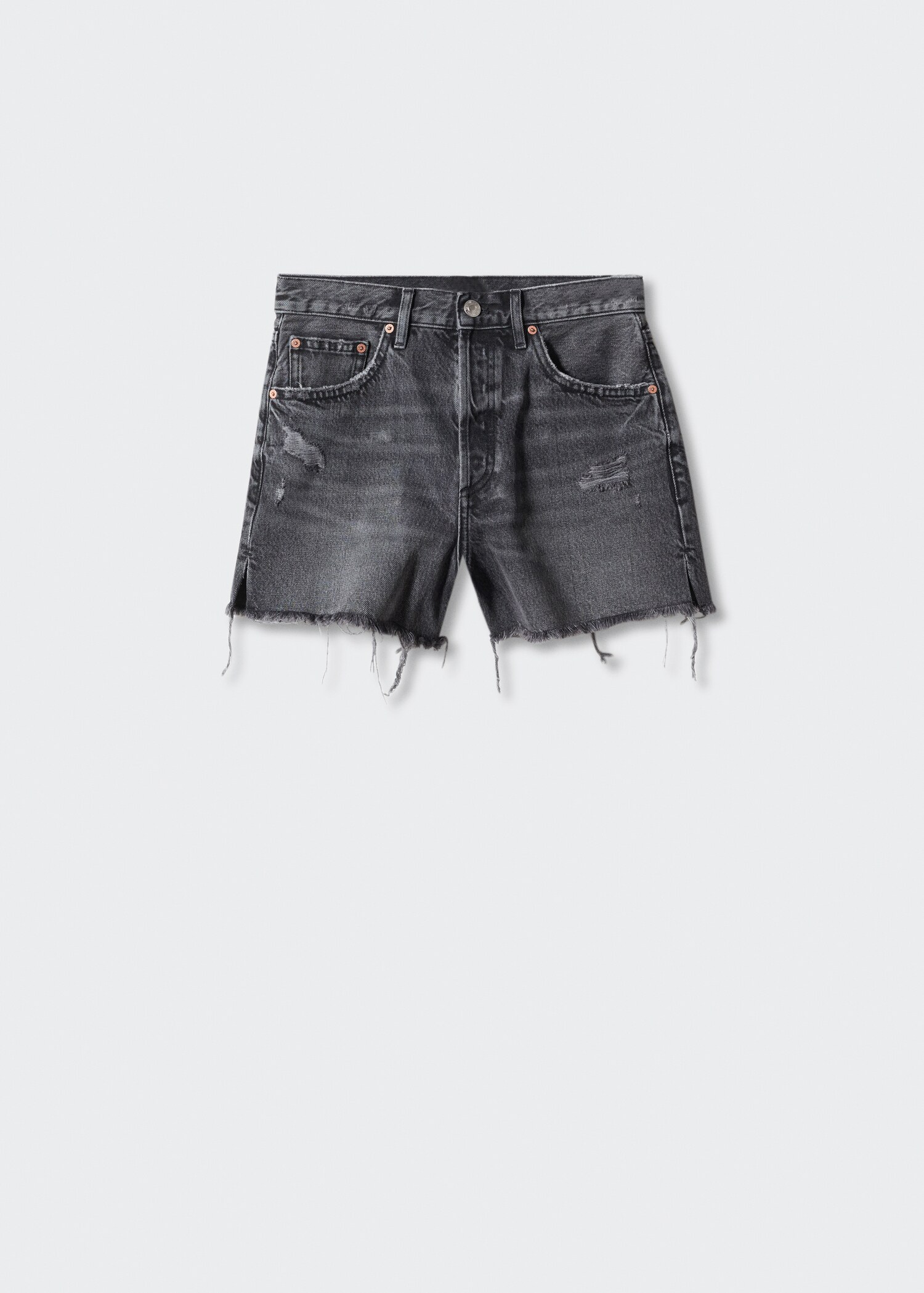 Gerade Shorts mit ausgefranstem Saum - Artikel ohne Model