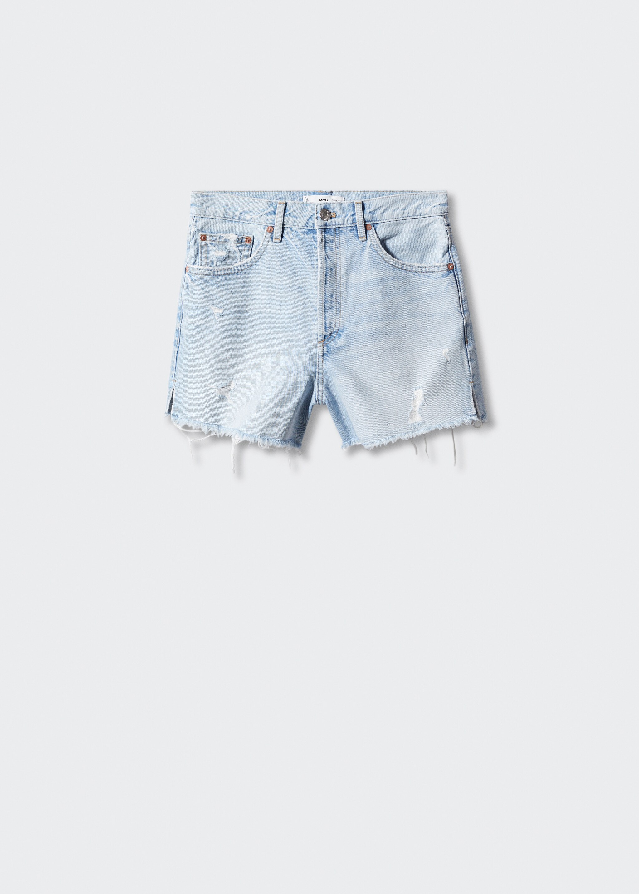 Straight shorts with frayed hem - Article without model