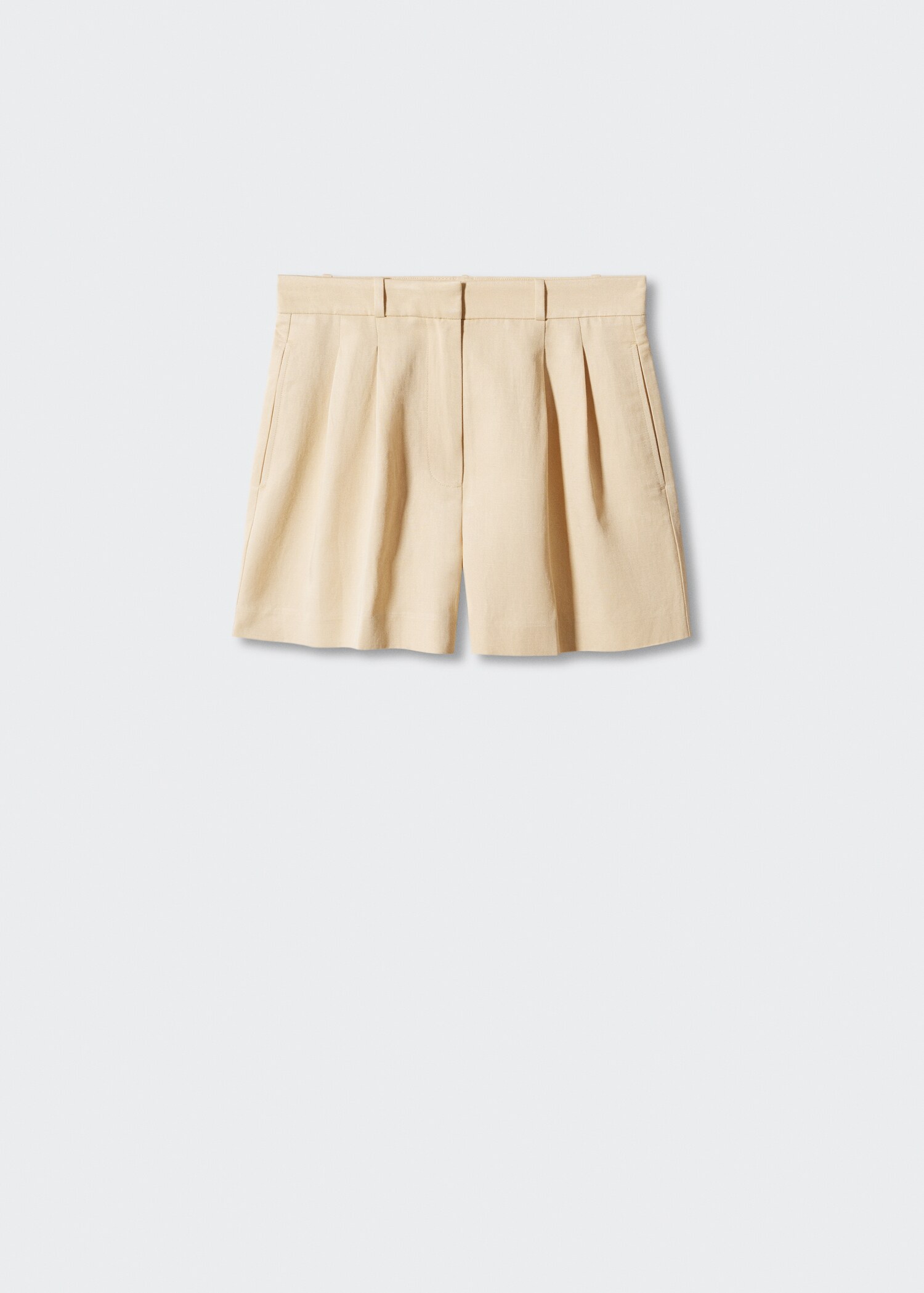 Pleated mid-rise shorts - Article without model