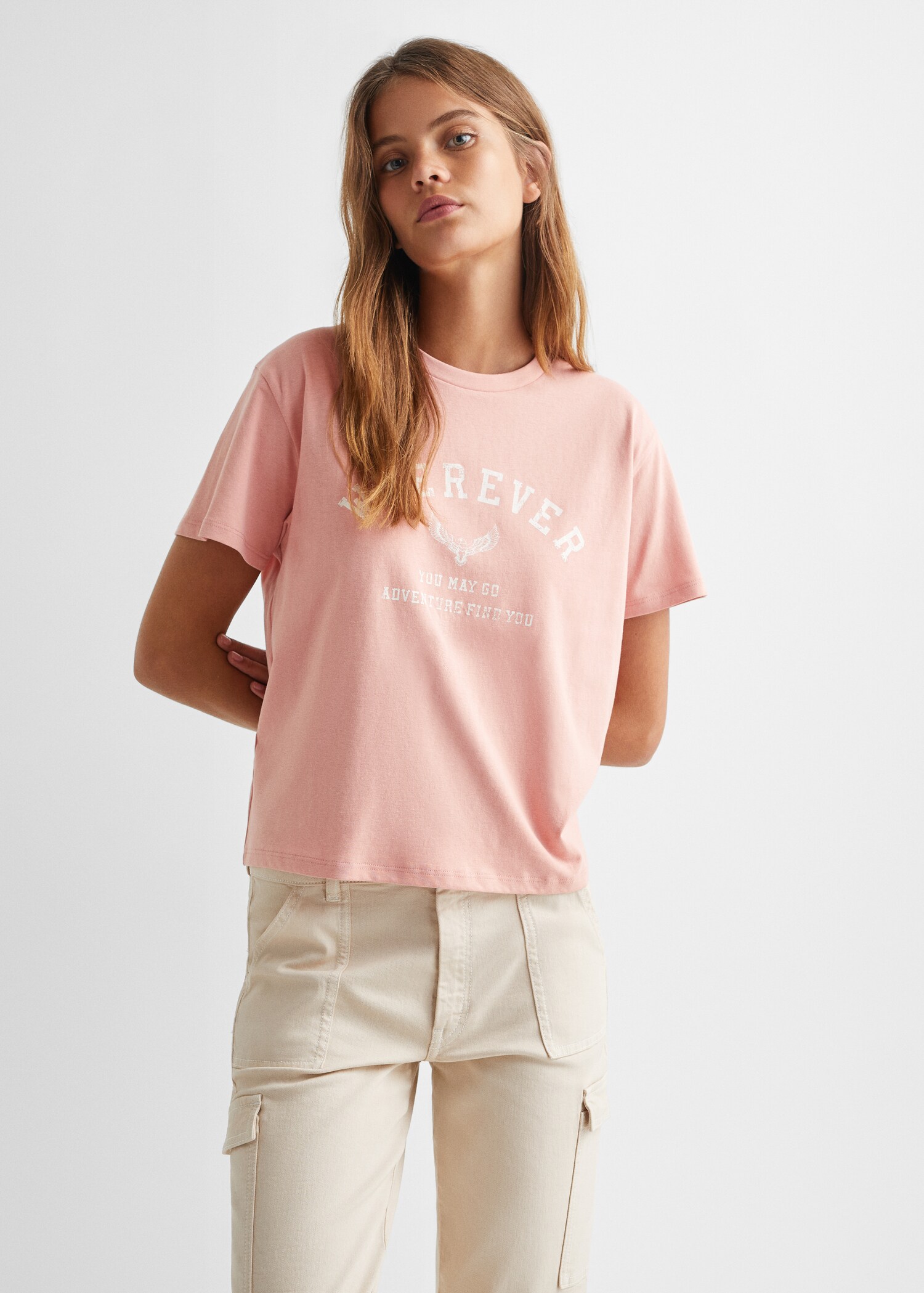 Katoenen T-shirt met print - Middenvlak