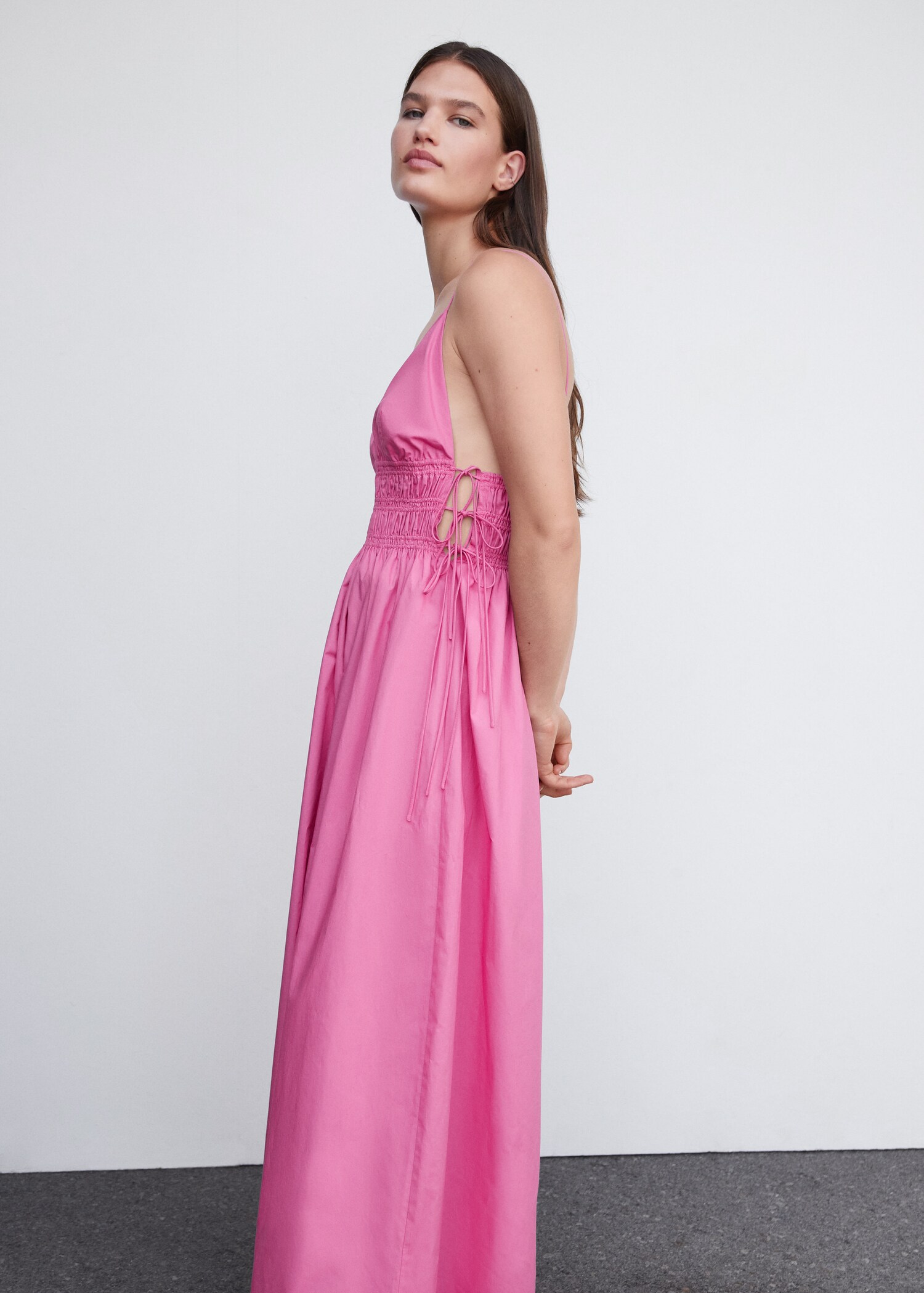 Cotton dress with side ties - Details of the article 2