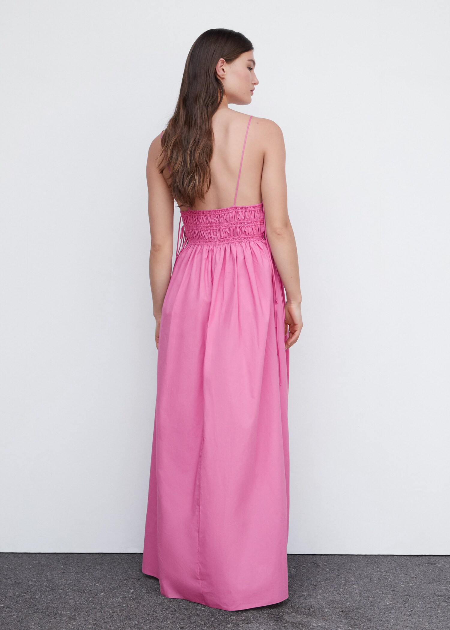 Cotton dress with side ties - Reverse of the article