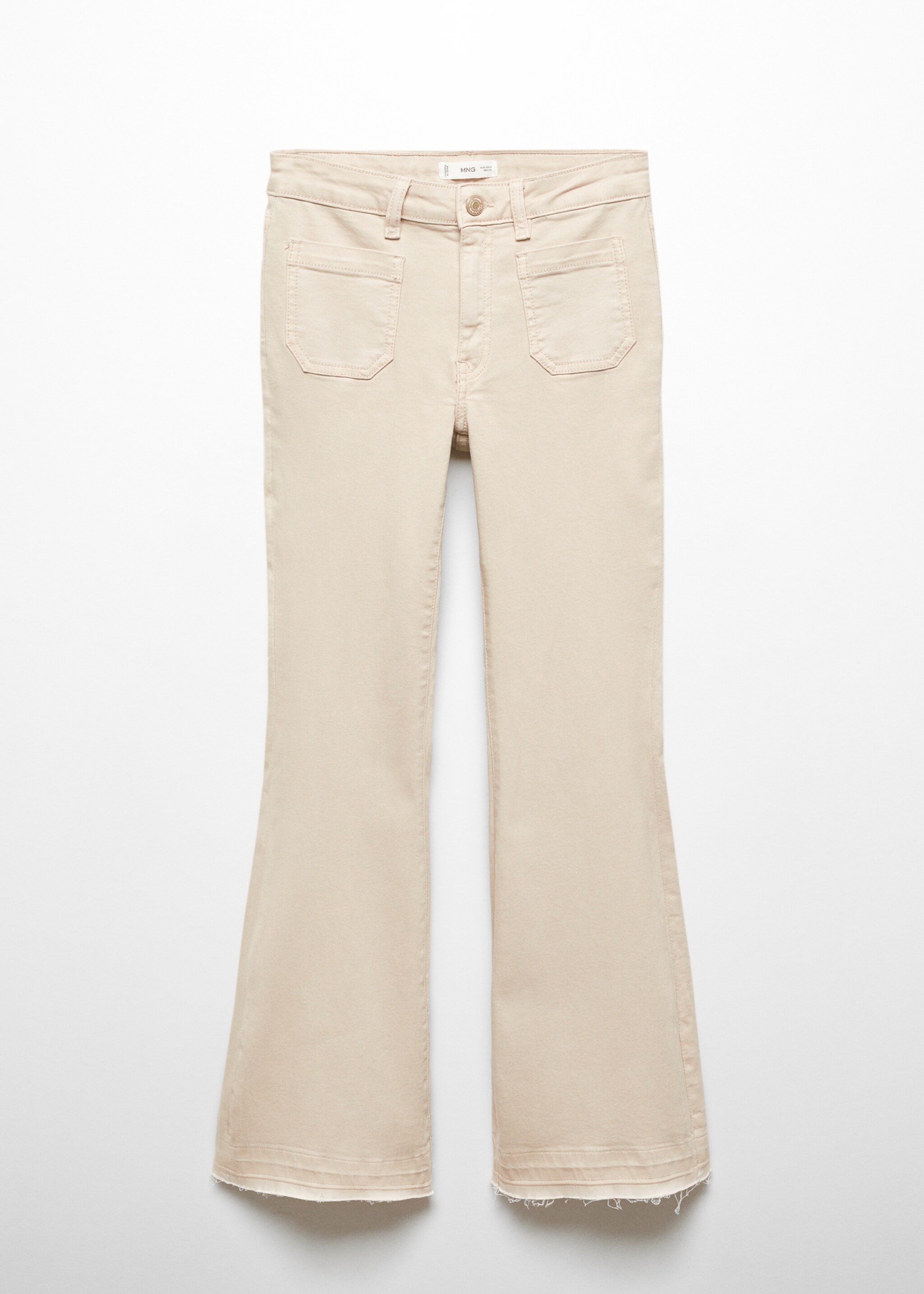 Jean flare poches - Article sans modèle, Beige. Ref: 57003257-00.