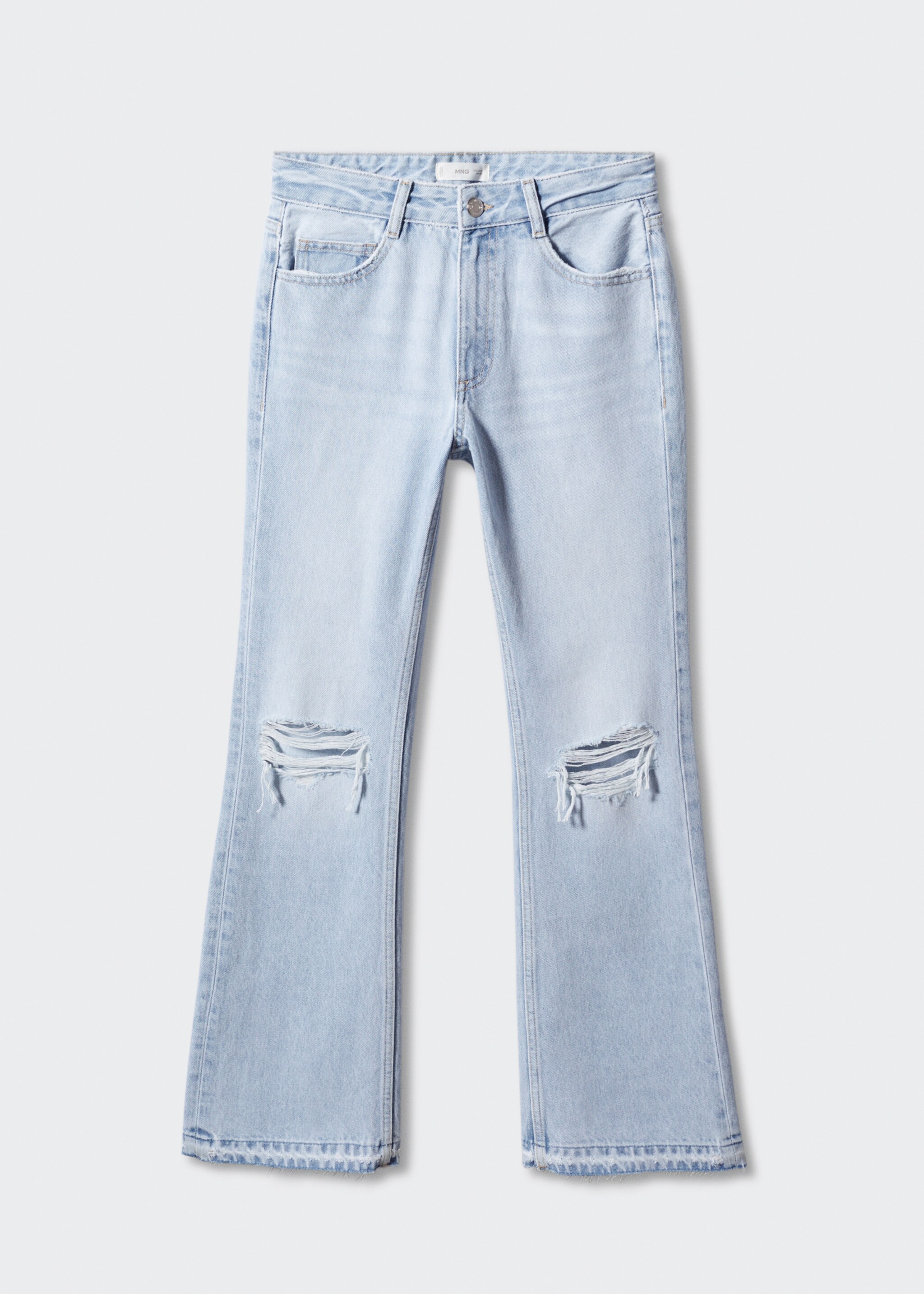 Flared jeans with decorative rips - Article without model, Light Blue. Ref: 57003261-00.
