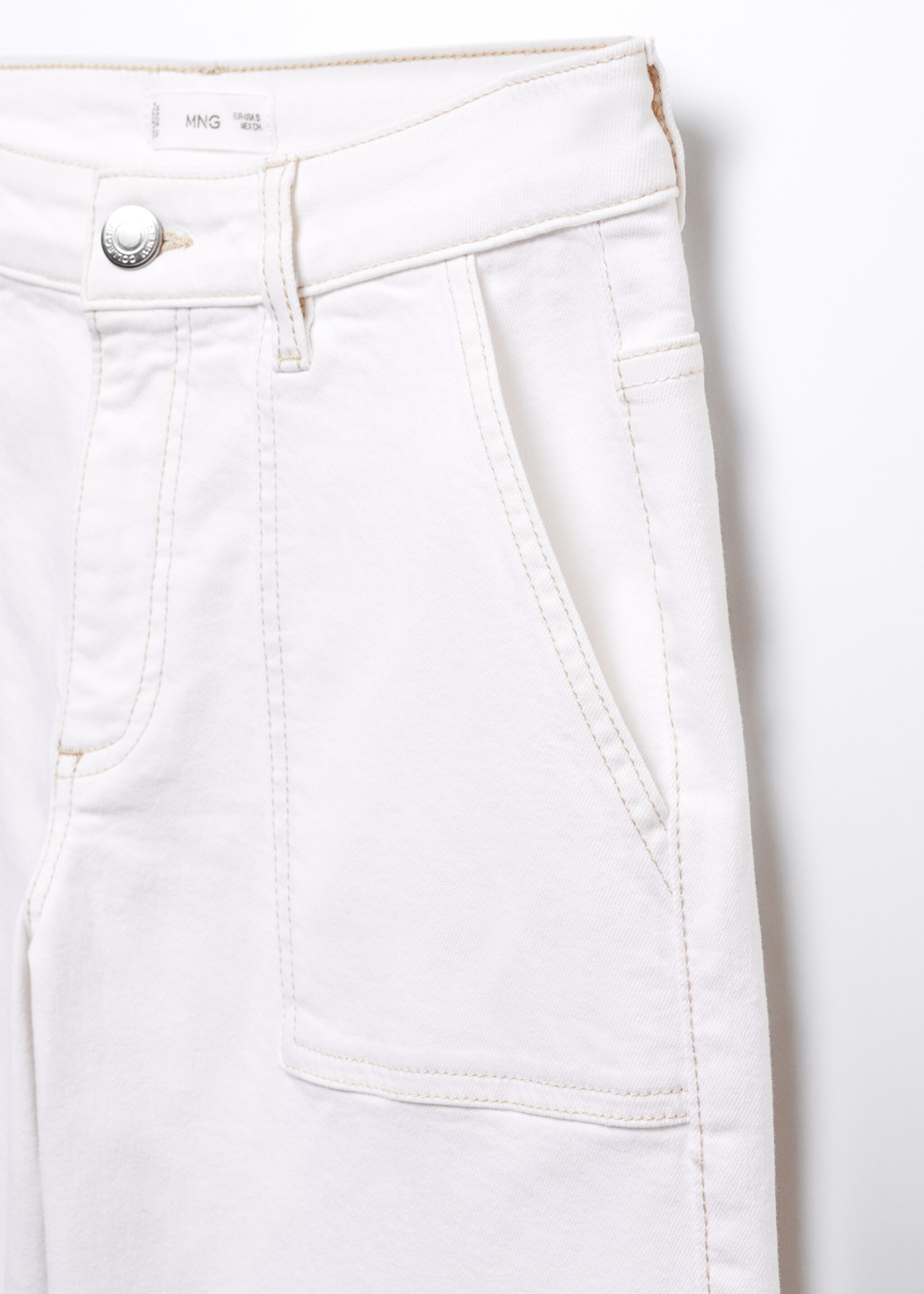 Culotte jeans with pockets - Details of the article 8, Off White. Ref: 57003262-00.