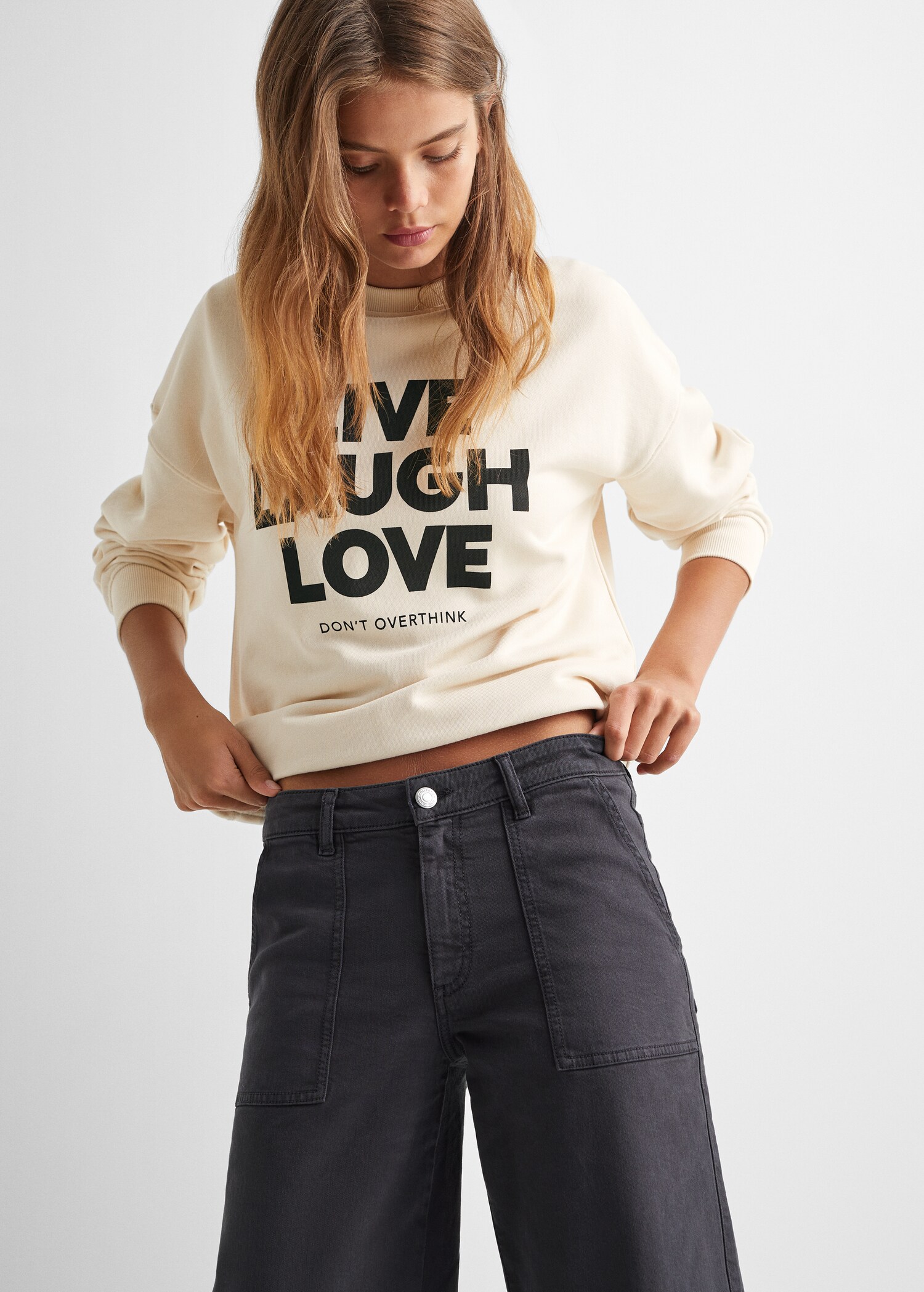Culotte jeans with pockets - Medium plane