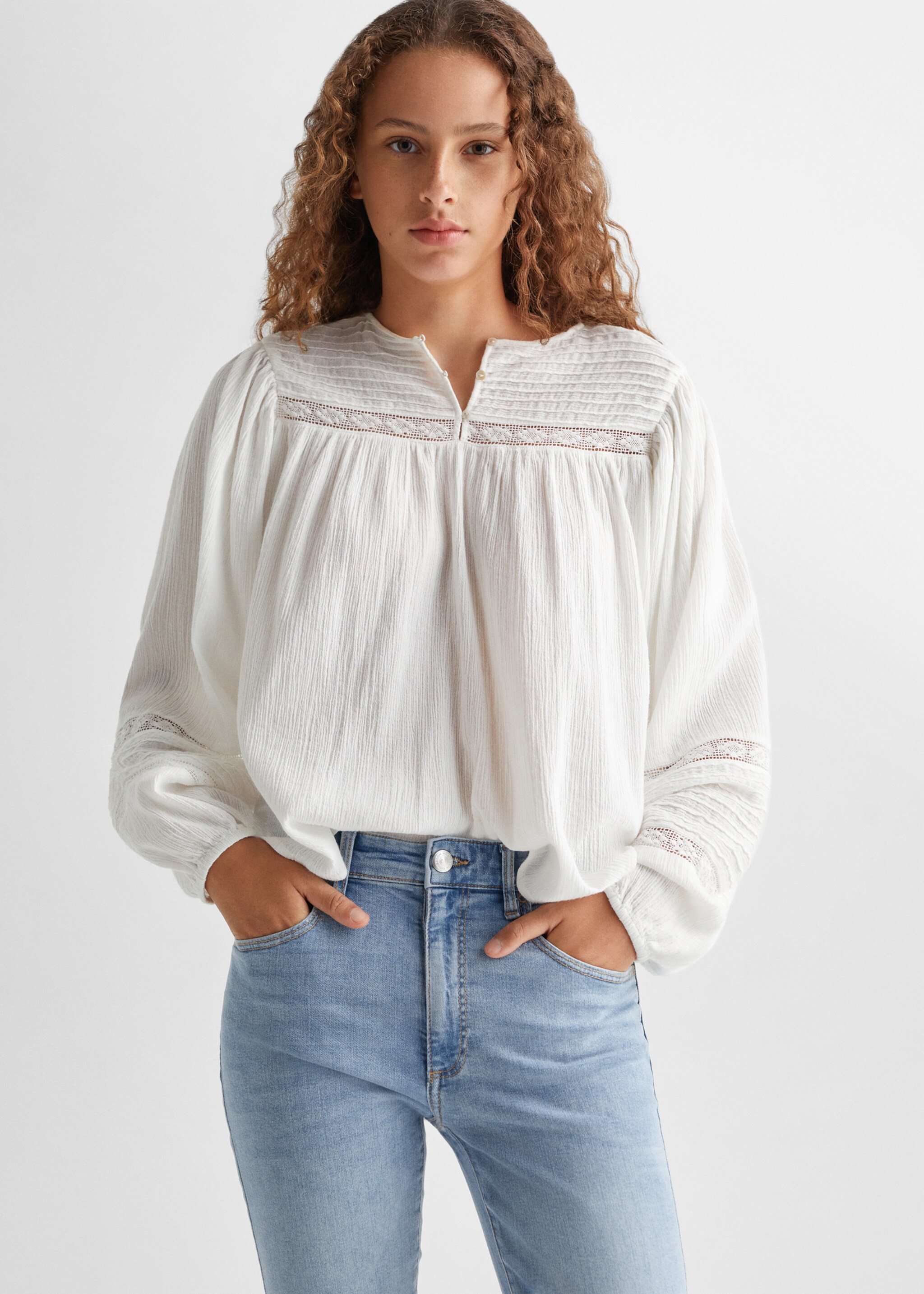 Skinny jeans with slit - Medium plane, Light Blue. Ref: 57003264-00.