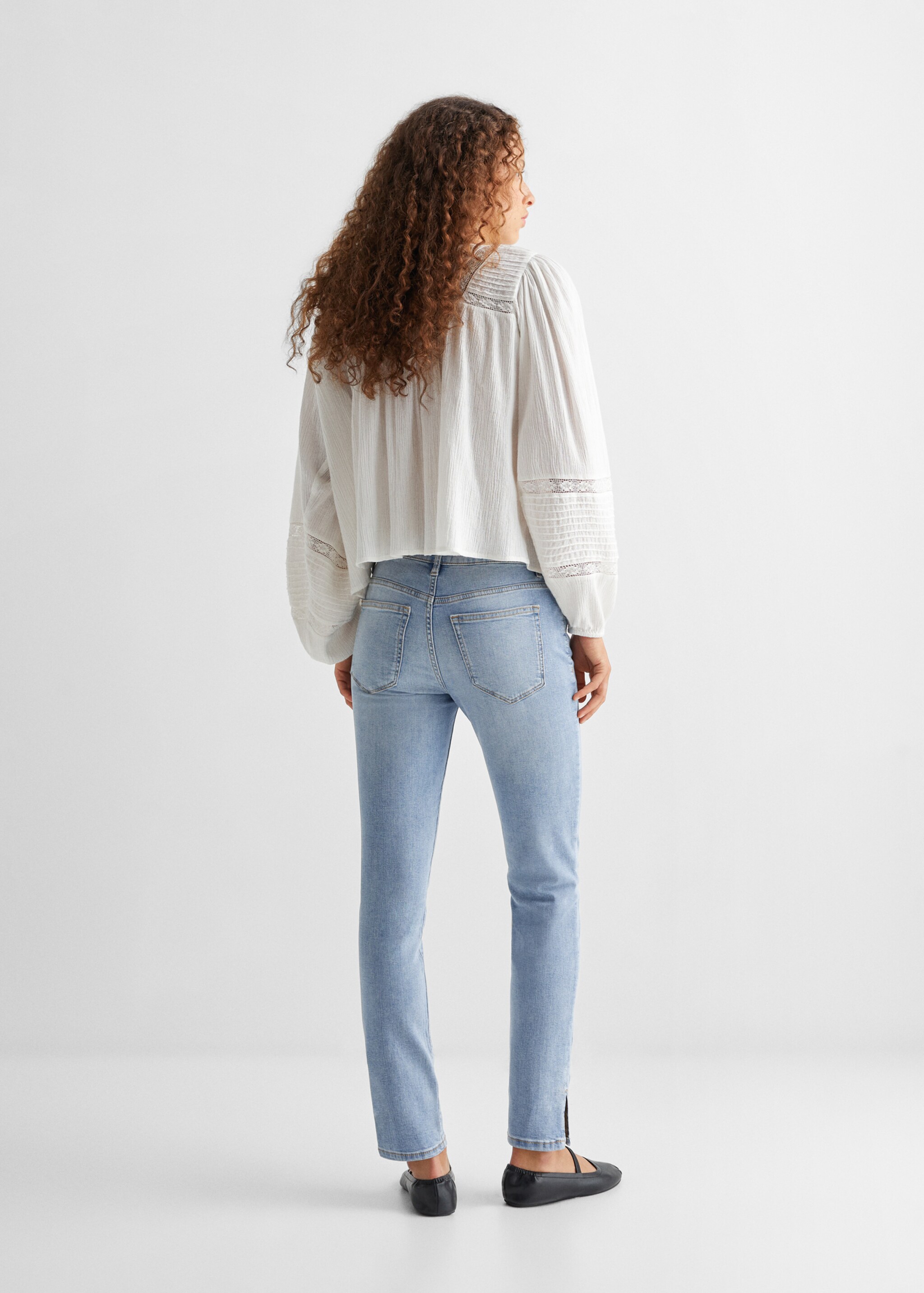 Skinny jeans with slit - Reverse of the article, Light Blue. Ref: 57003264-00.