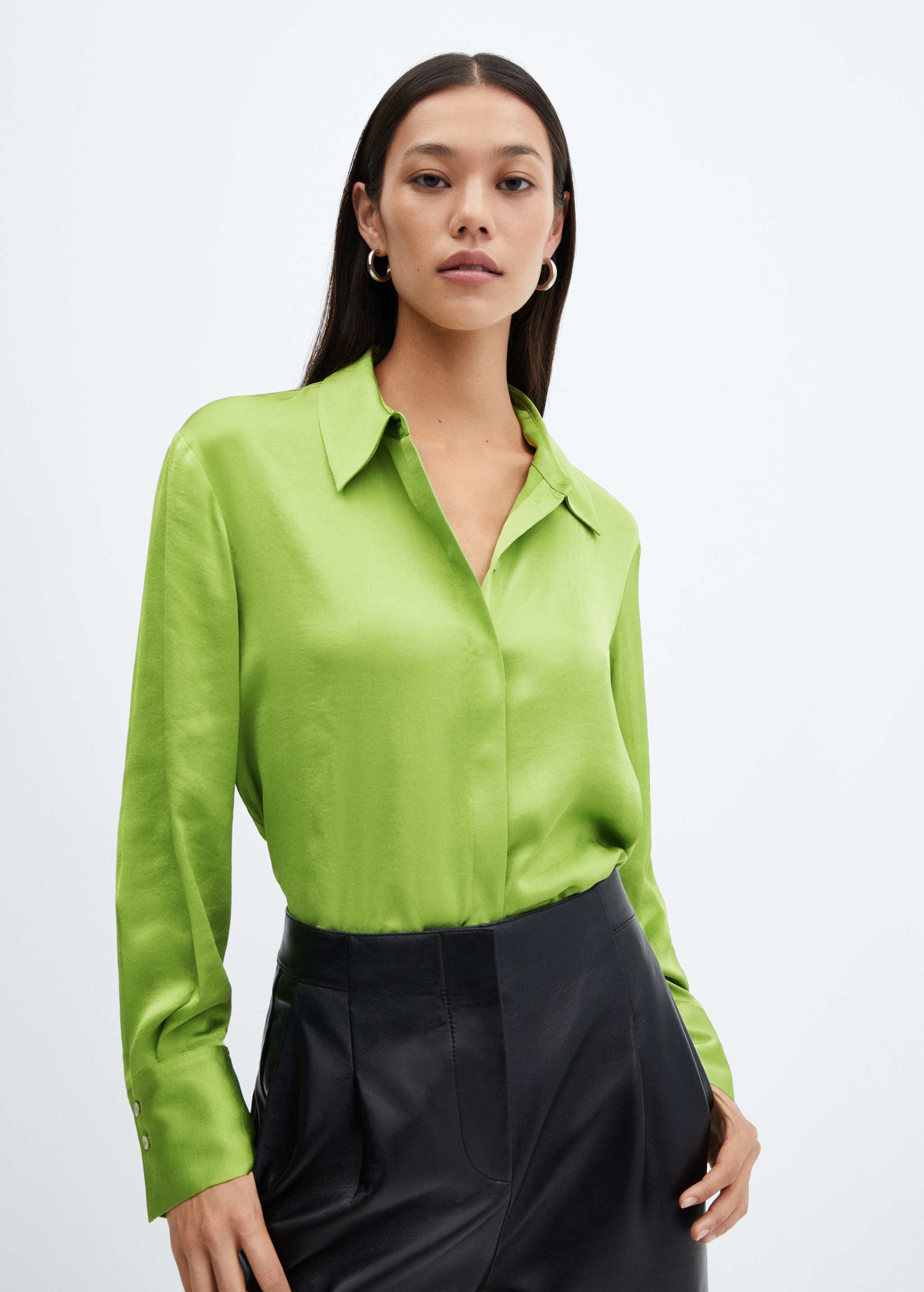 Cortefiel Camisa Satinada Azul Marino Camisas Cortefiel La Camisa