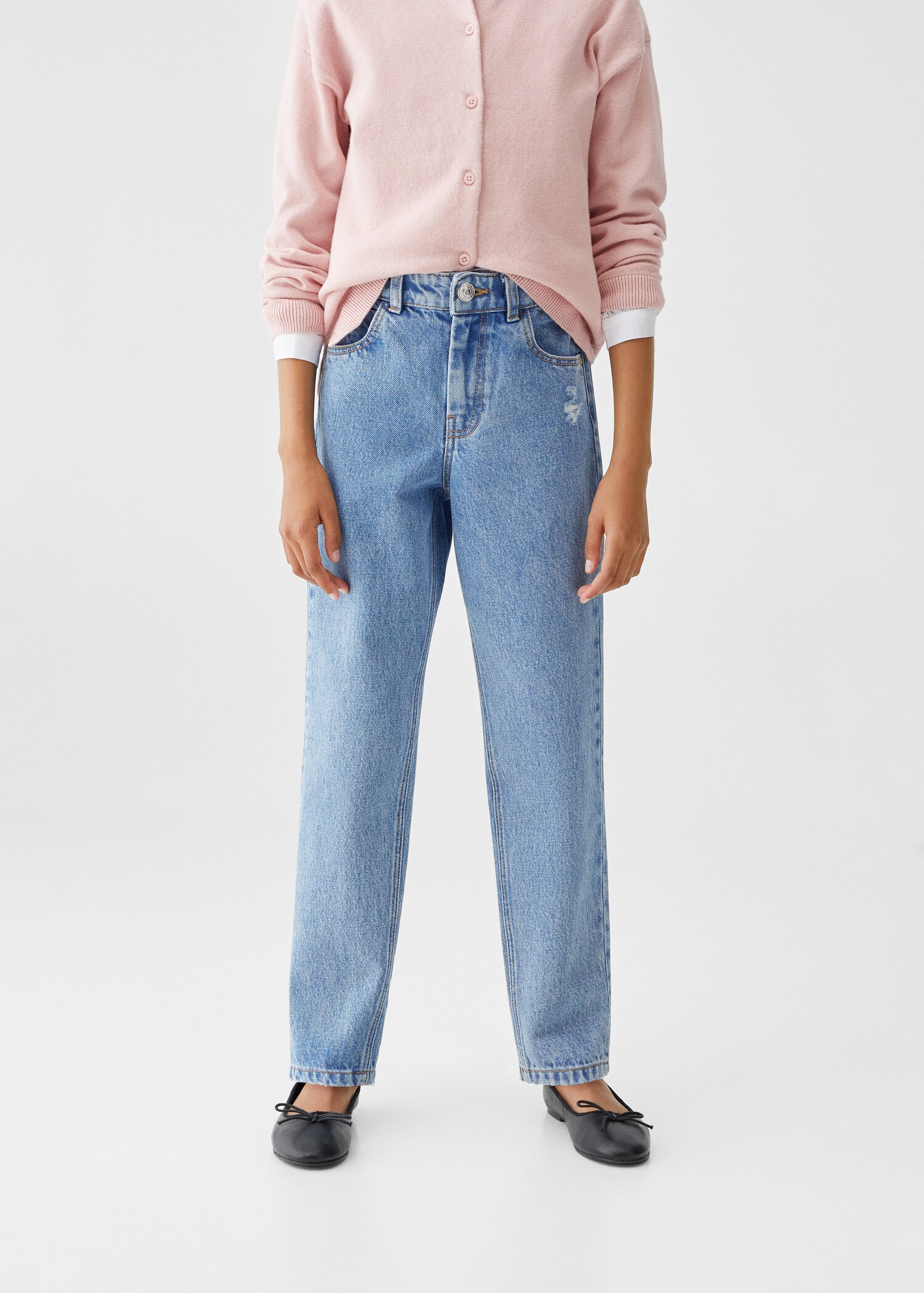 Cotton mom-fit jeans - Medium plane