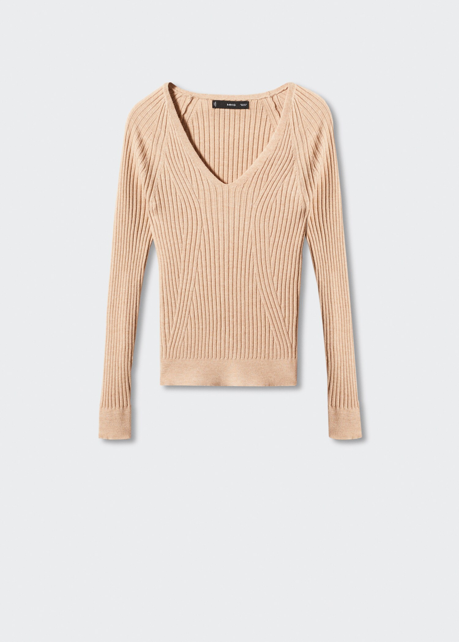 Jersey canalé cuello pico - Artículo sin modelo