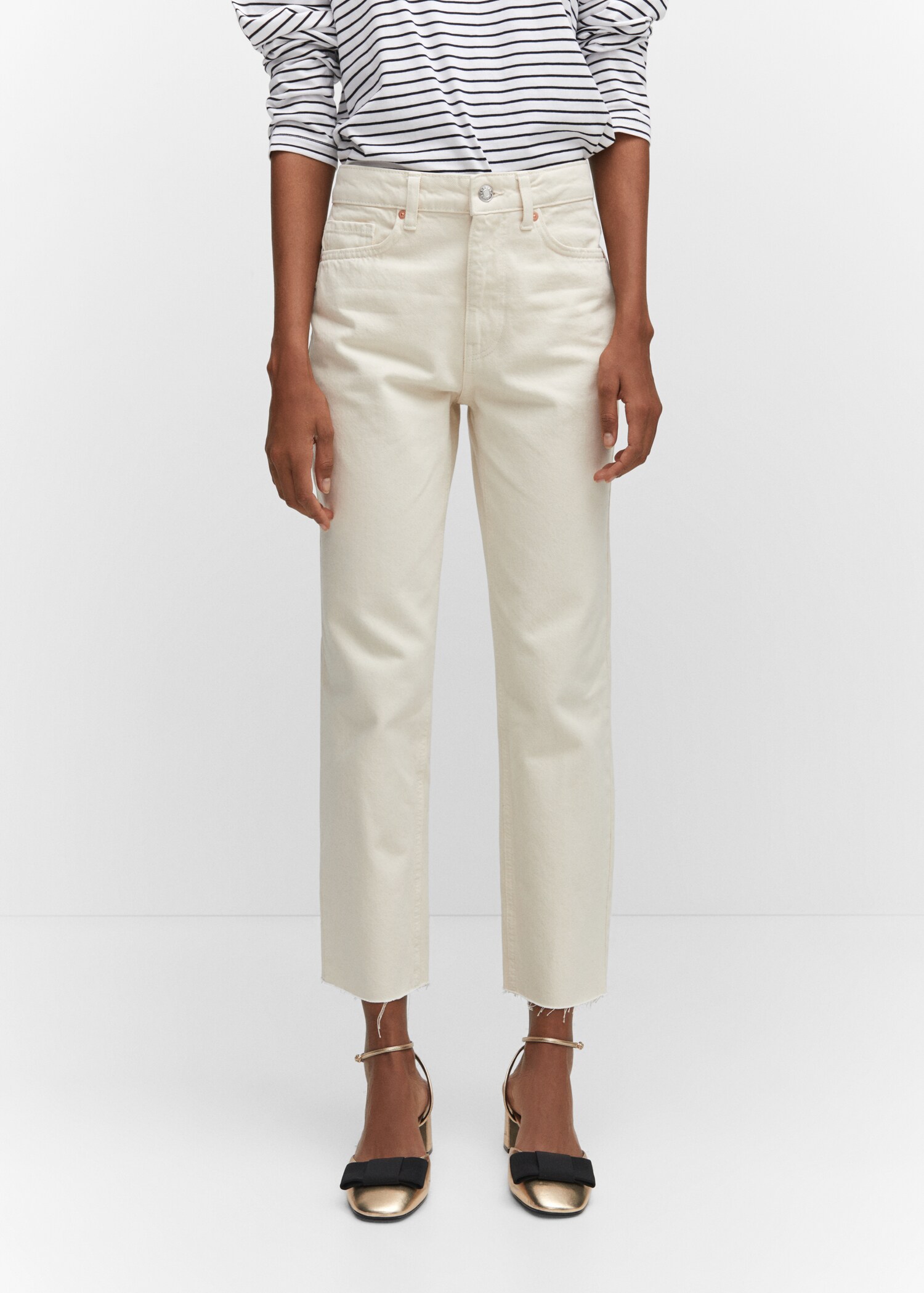 Straight-fit cropped jeans - Medium plane