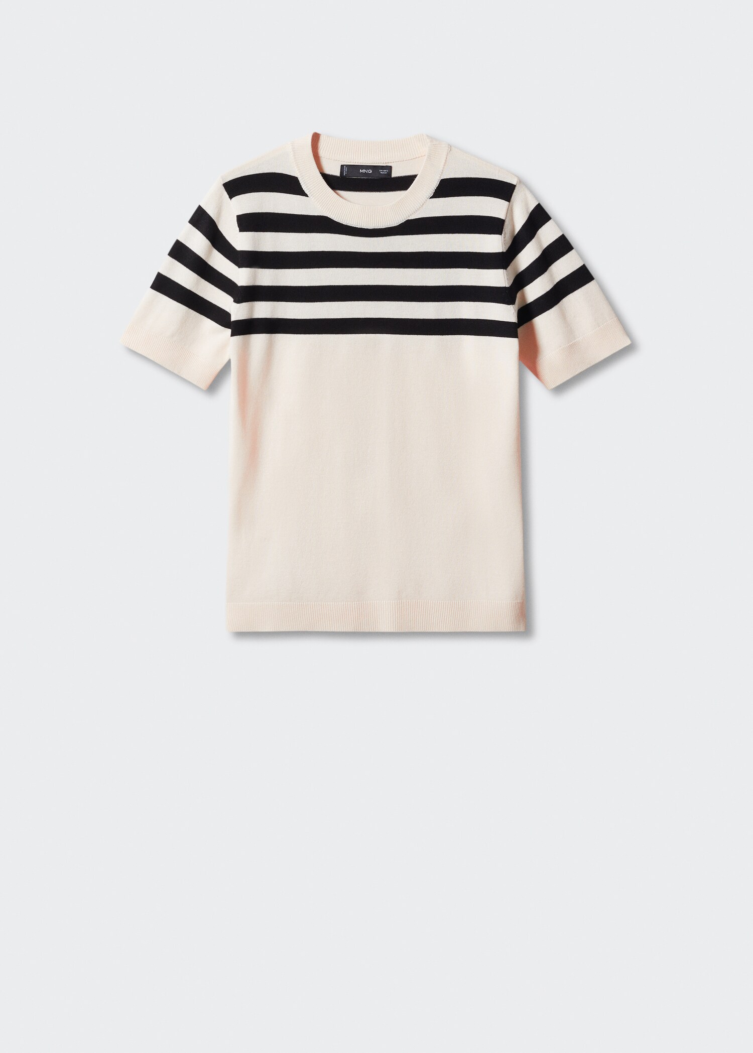 Gestreifter Kurzarm-Pullover - Damen | MANGO OUTLET Deutschland 