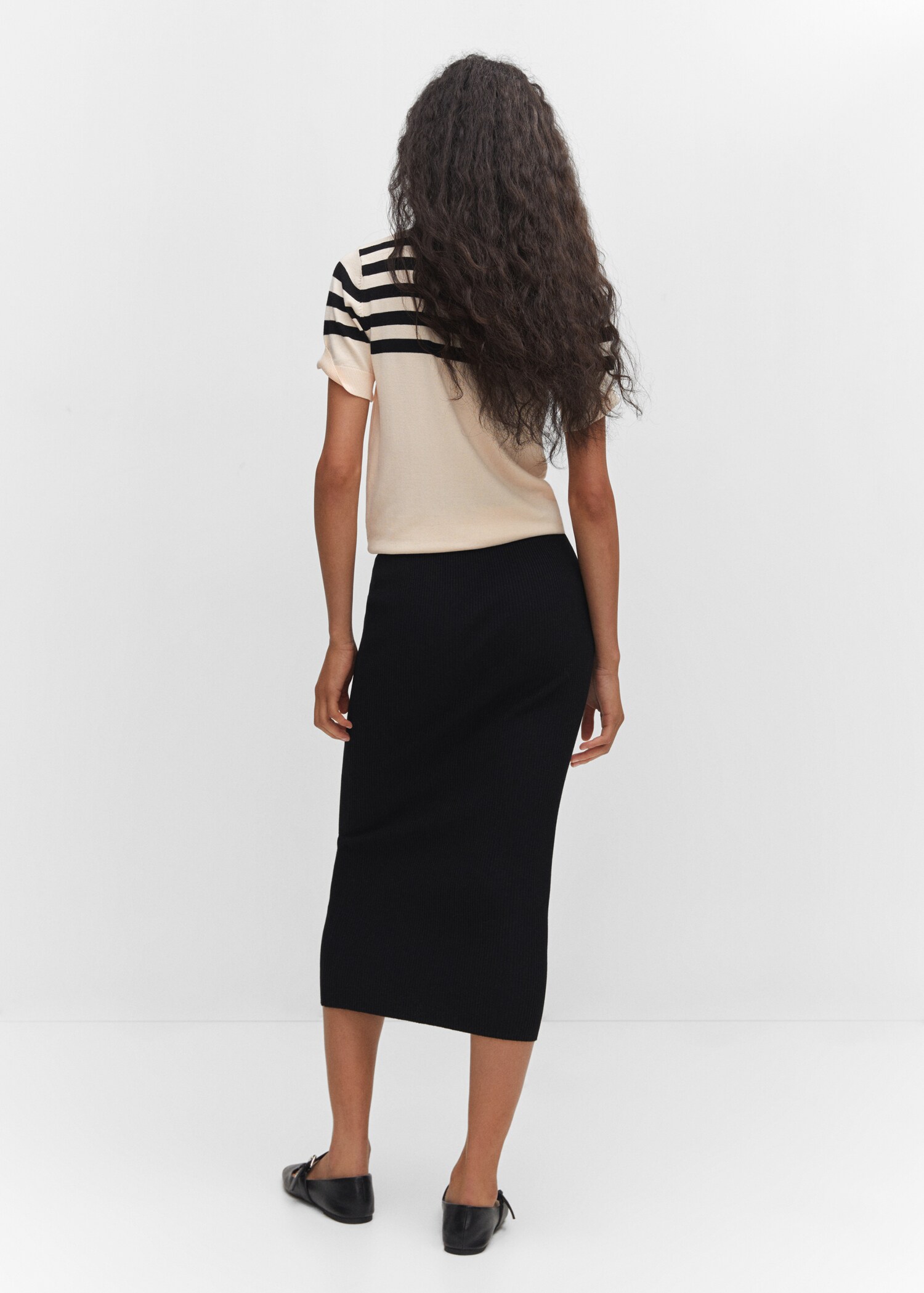 Gestreifter Kurzarm-Pullover - Damen | MANGO OUTLET Deutschland 