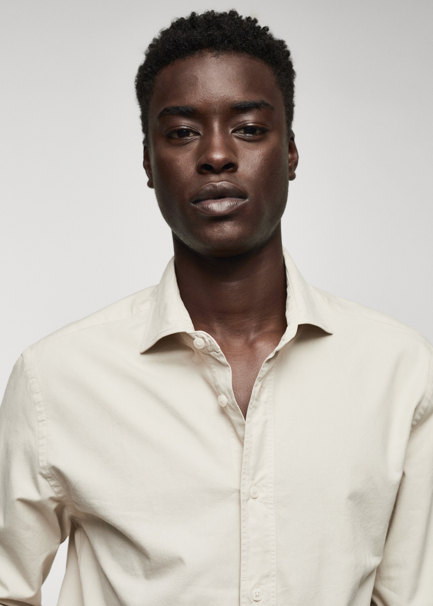 Slim fit-skjorta 100 % bomull - Detaljer om artikeln 1