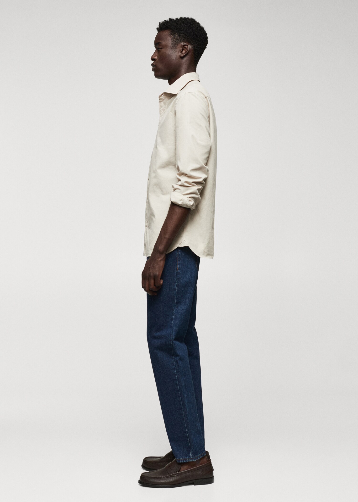 Slim fit-skjorta 100 % bomull - Detaljer om artikeln 2