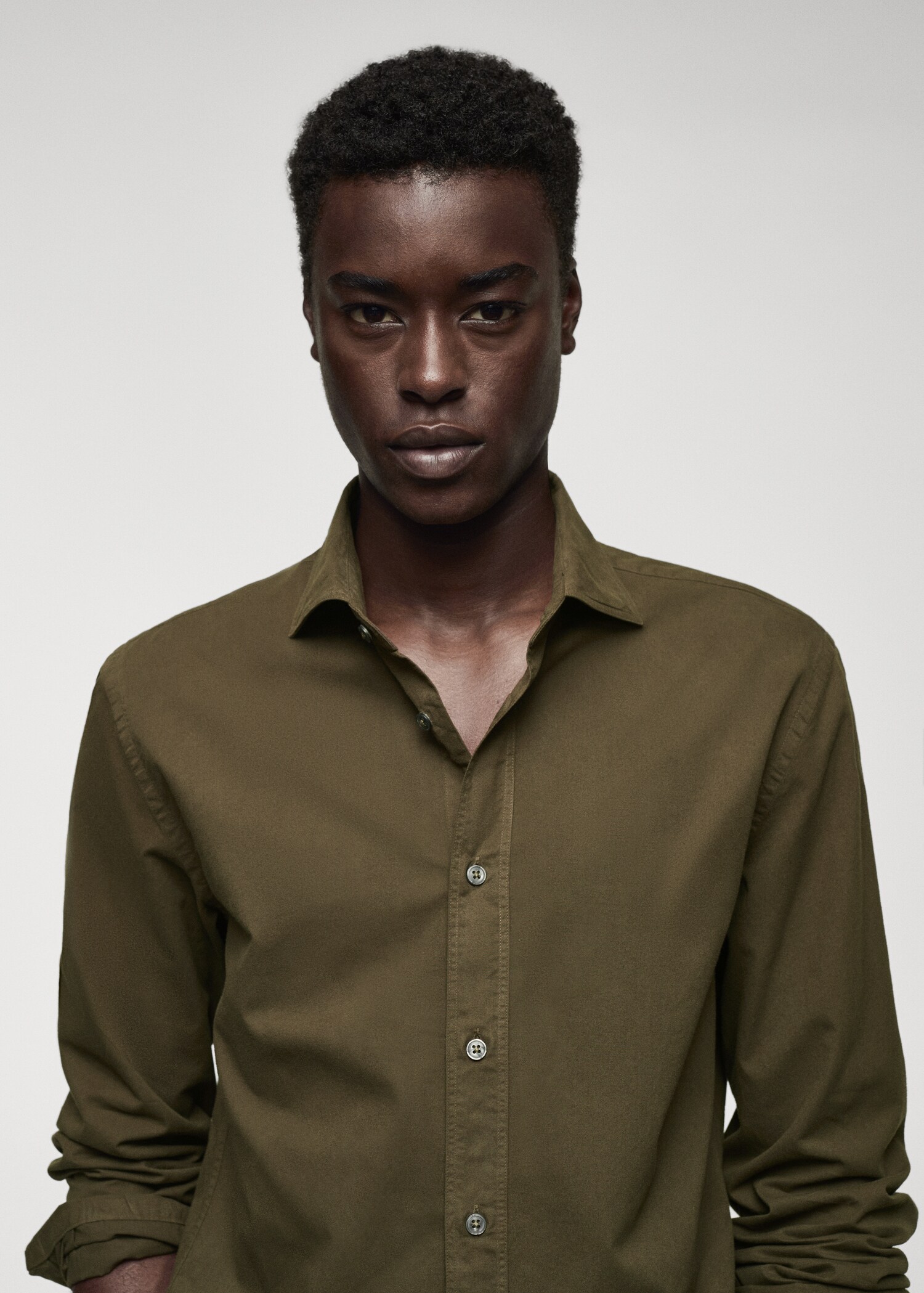 Slim fit-skjorta 100 % bomull - Detaljer om artikeln 1