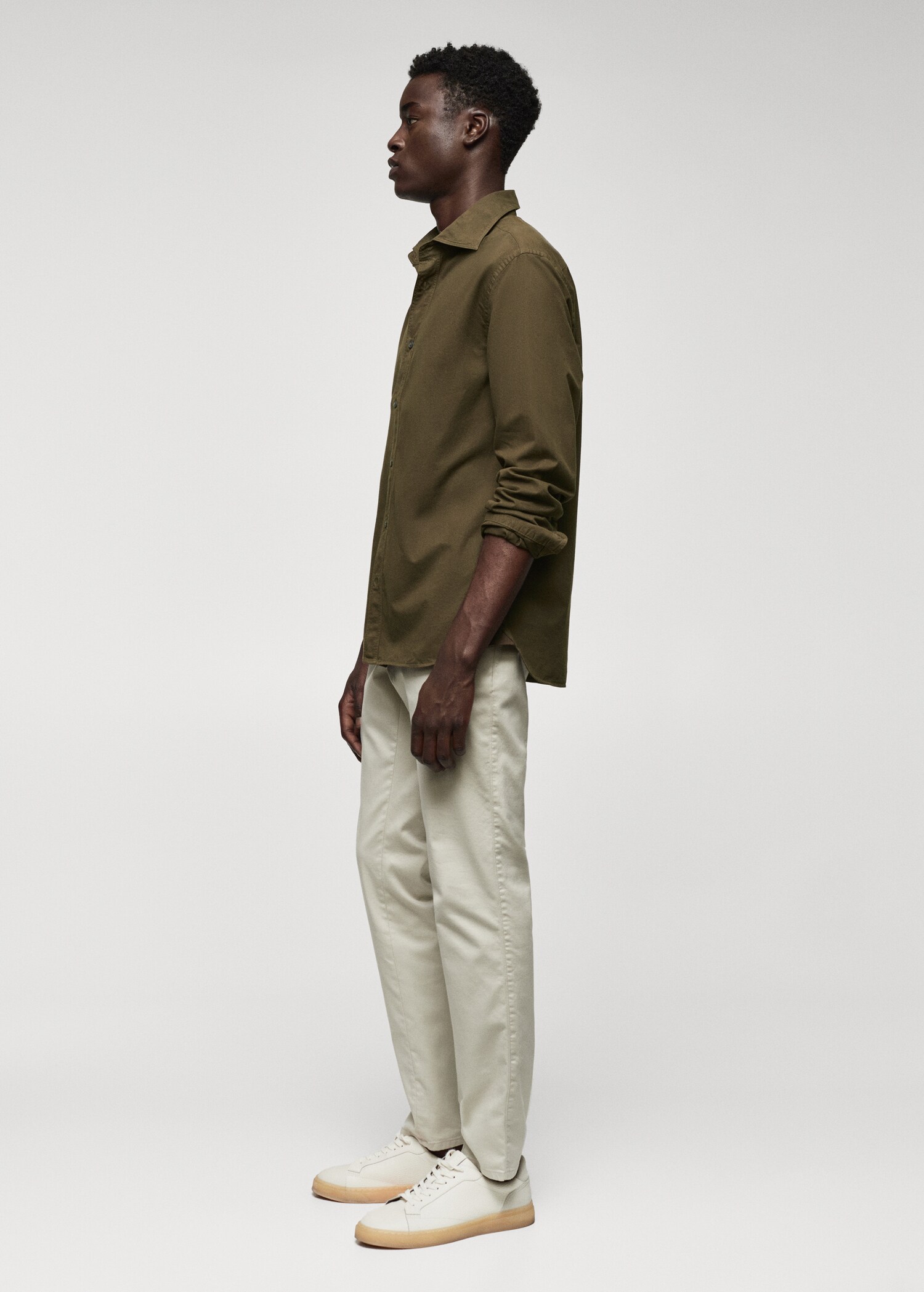 Slim fit-skjorta 100 % bomull - Detaljer om artikeln 2