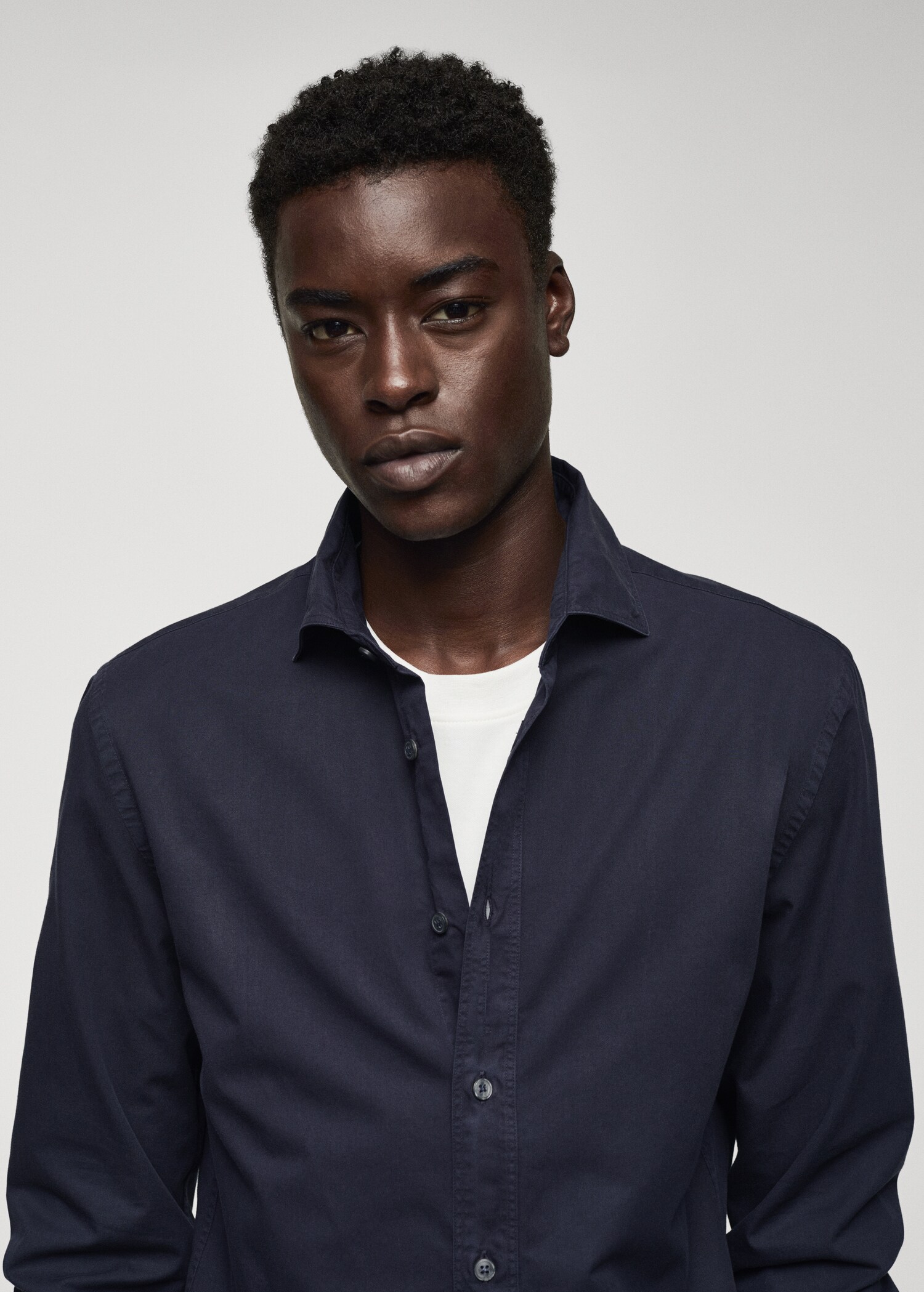 Slim fit-skjorta 100 % bomull - Detaljer om artikeln 1