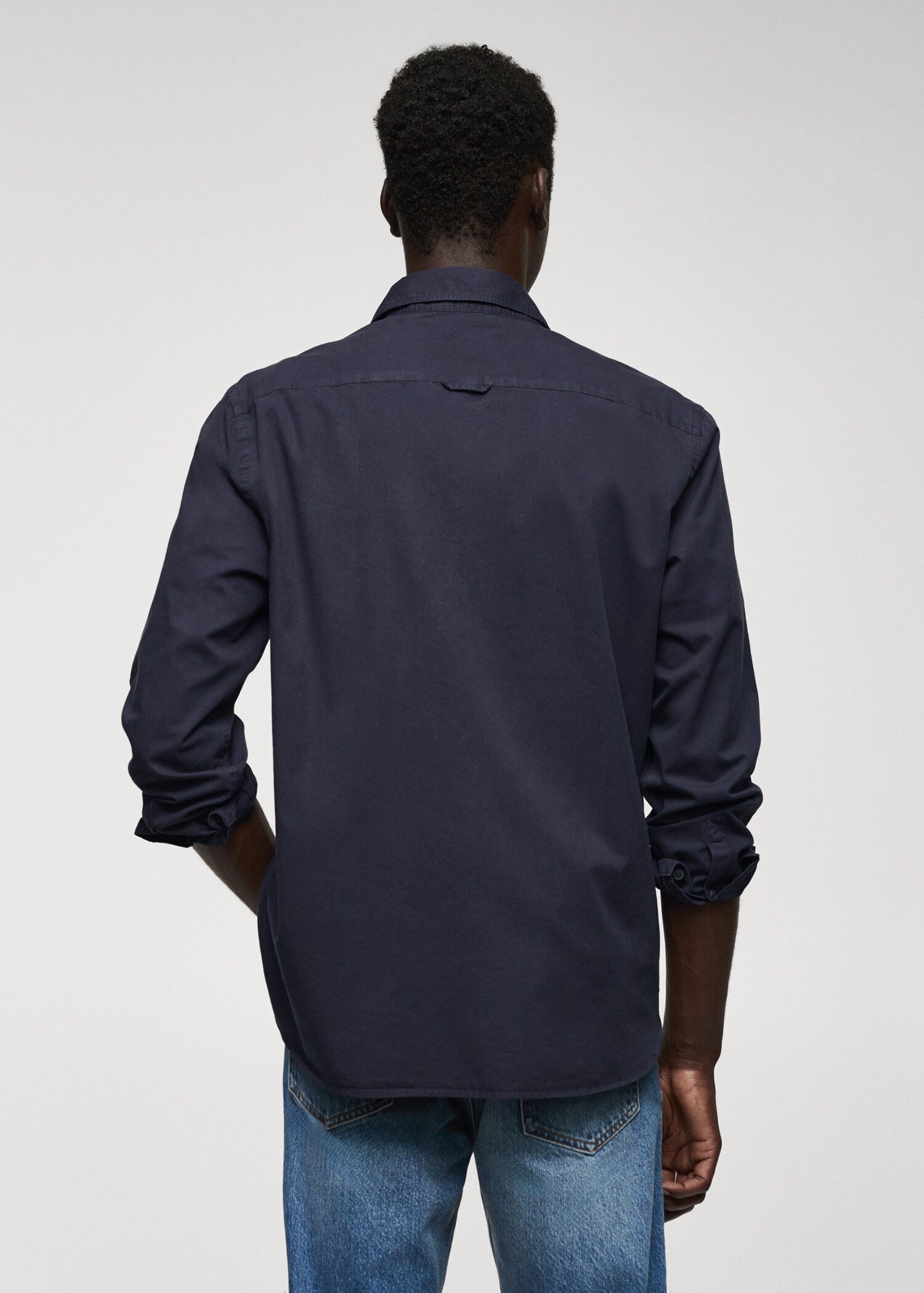 Slim fit-skjorta 100 % bomull - Artikelns baksida