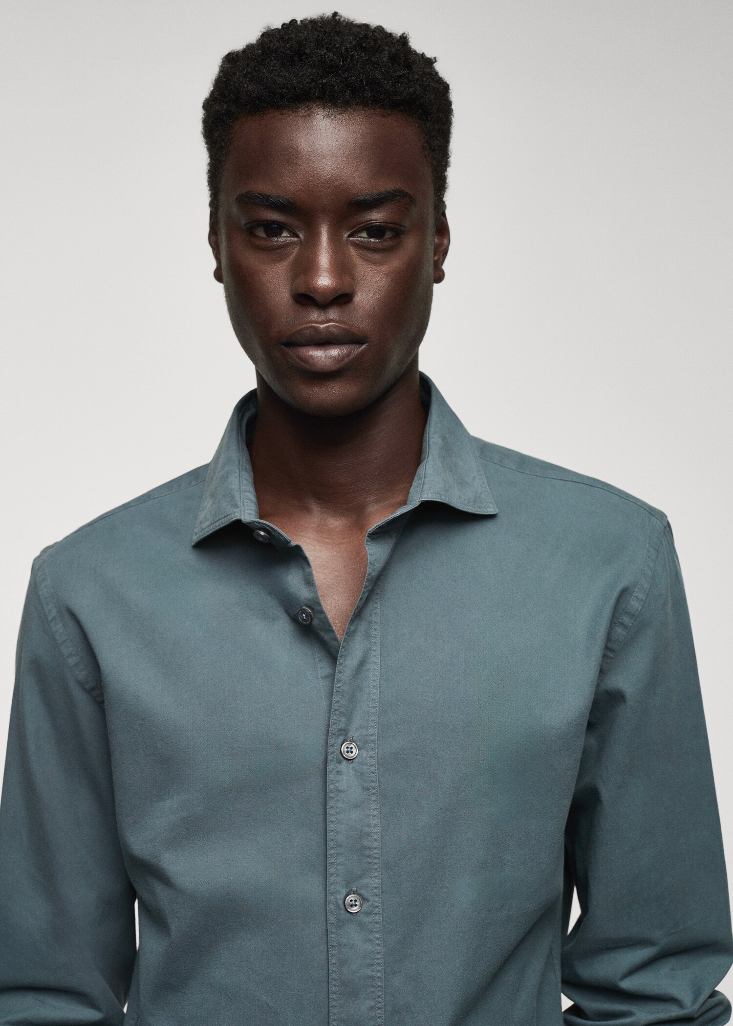 Slim fit-skjorta 100 % bomull - Detaljer om artikeln 1