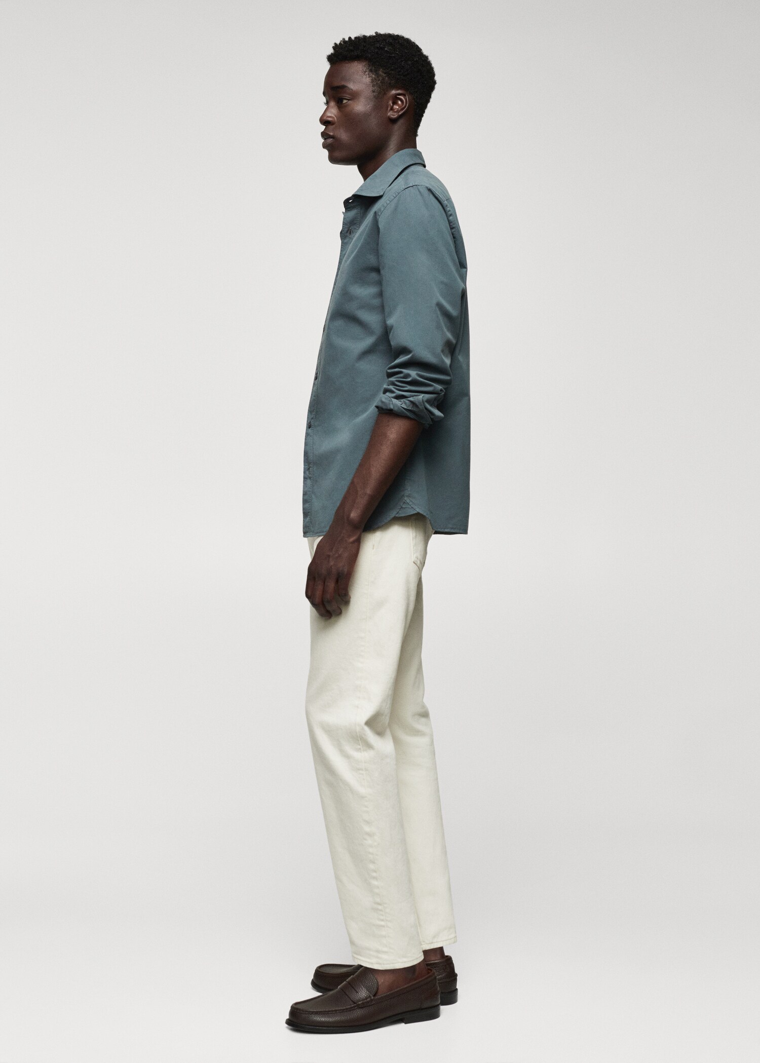 Slim fit-skjorta 100 % bomull - Detaljer om artikeln 6