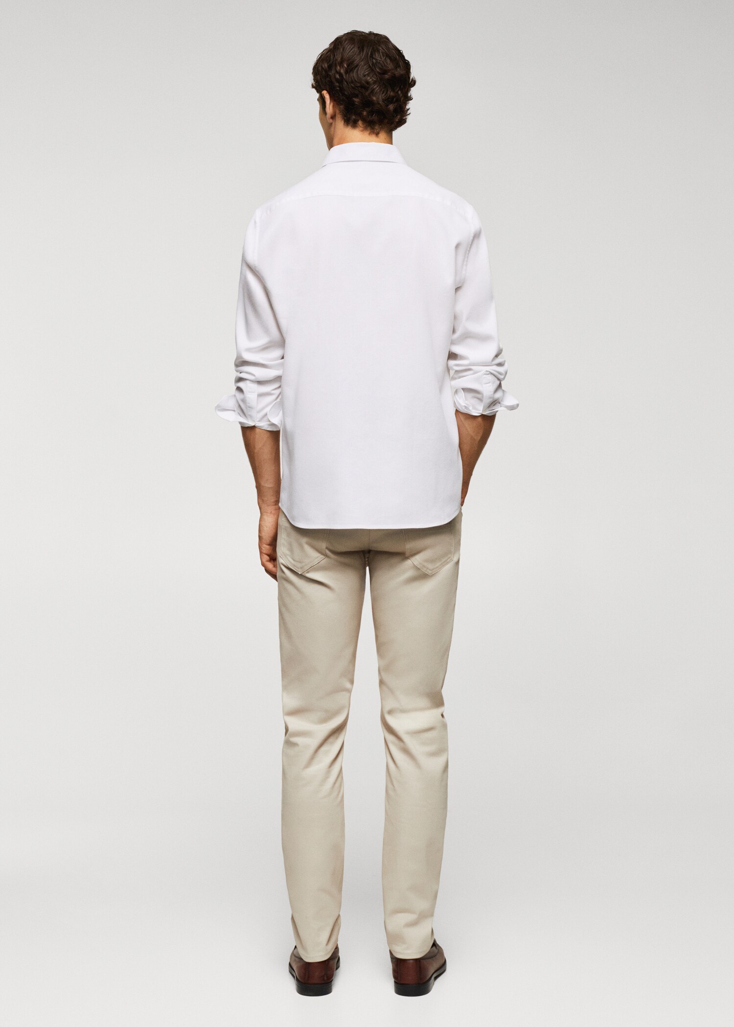 Camisa slim fit algodón estructura - Reverso del artículo