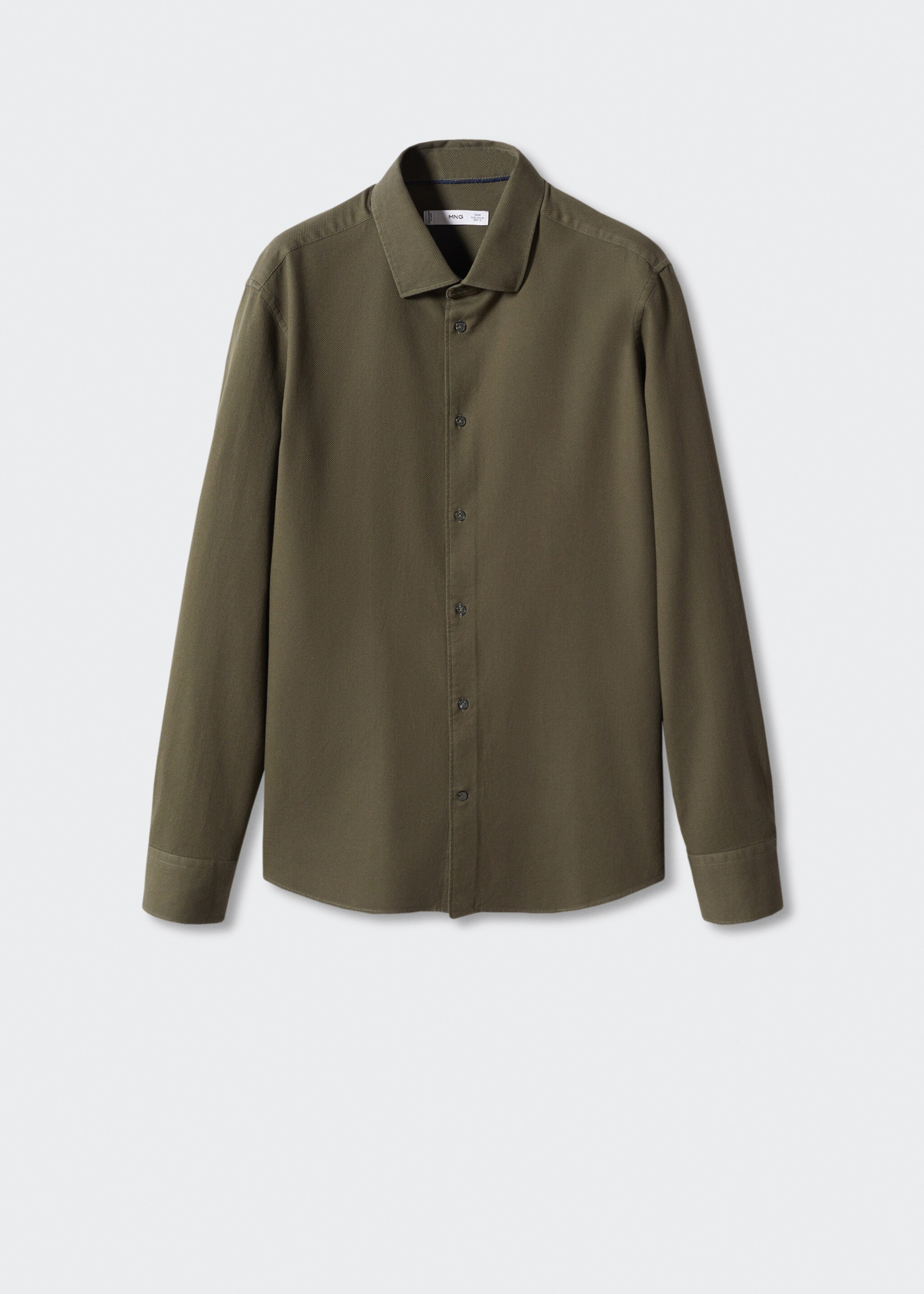 Slim-fit cotton structured shirt - Article without model