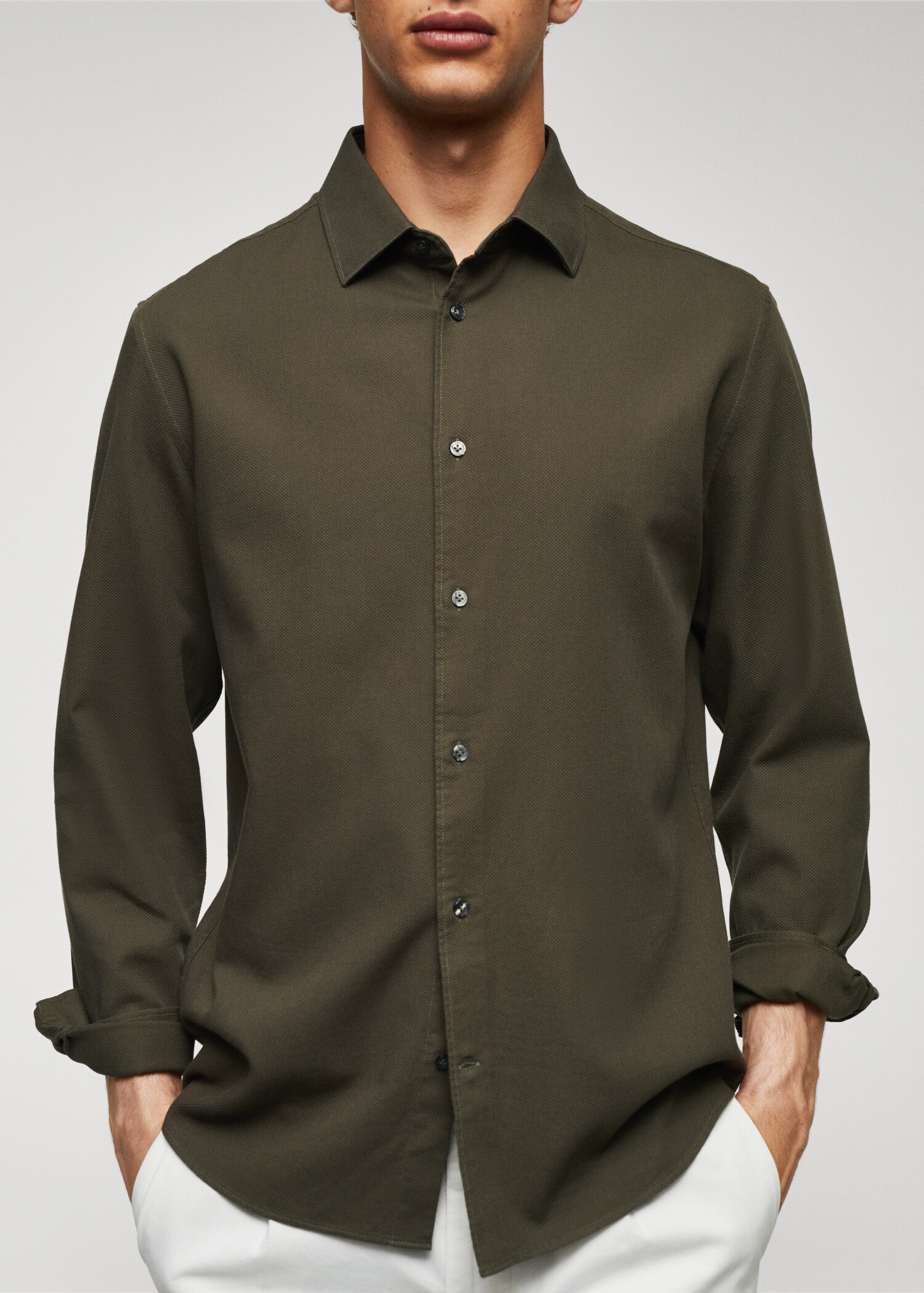 Chemise slim fit structurée coton - Détail de l'article 4