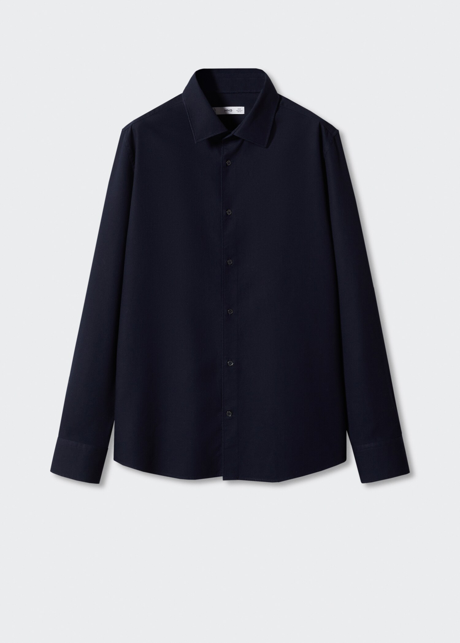 Slim-fit cotton structured shirt - Article without model