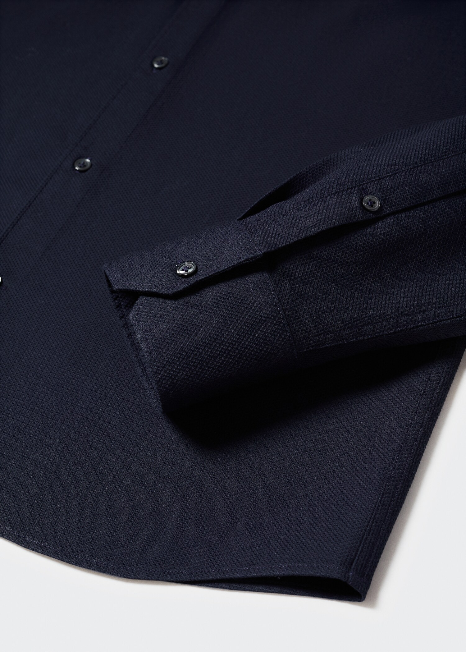 Slim-fit cotton structured shirt - Details of the article 8