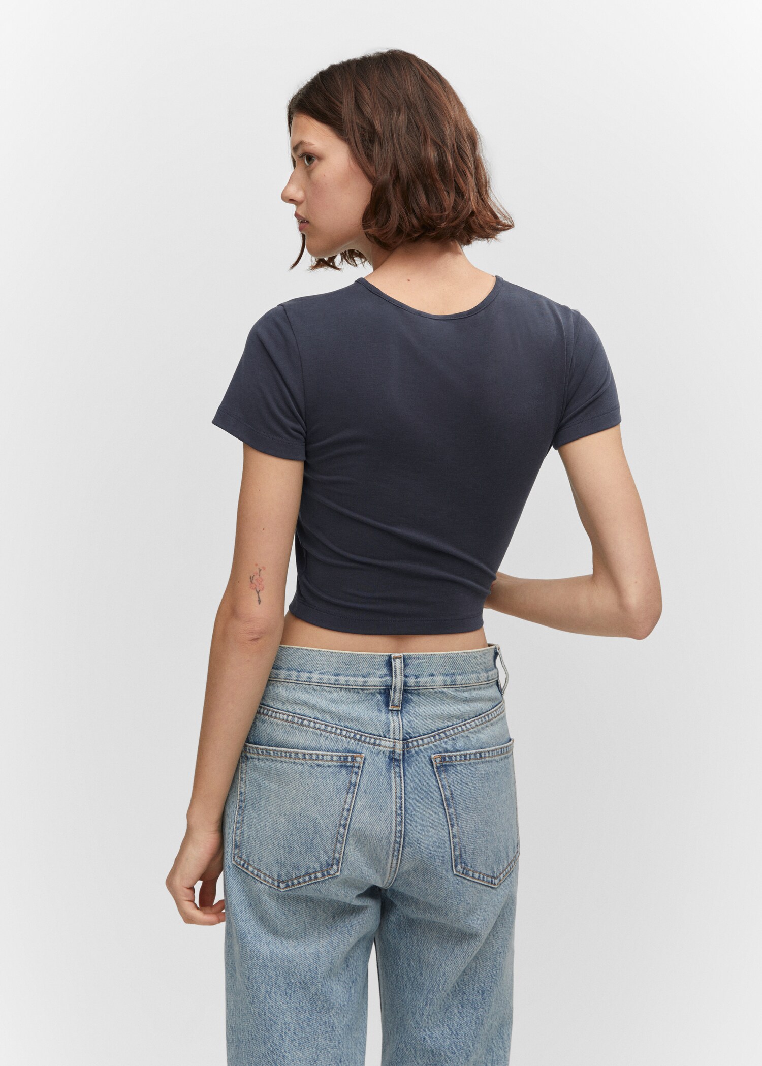 Cropped modal t-shirt - Reverse of the article