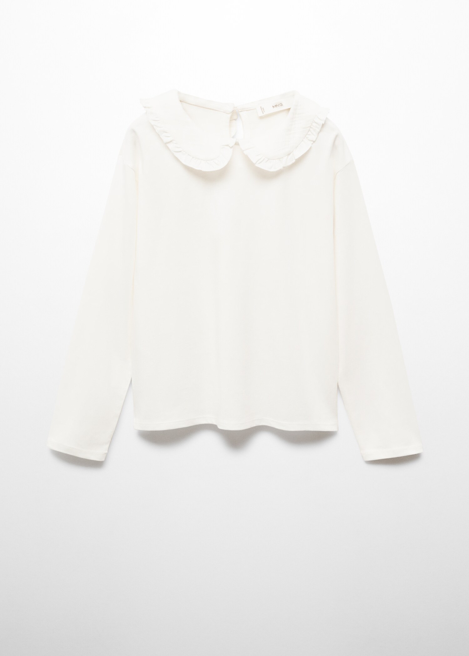 Baumwoll-T-Shirt mit Babydoll-Kragen - Artikel ohne Model